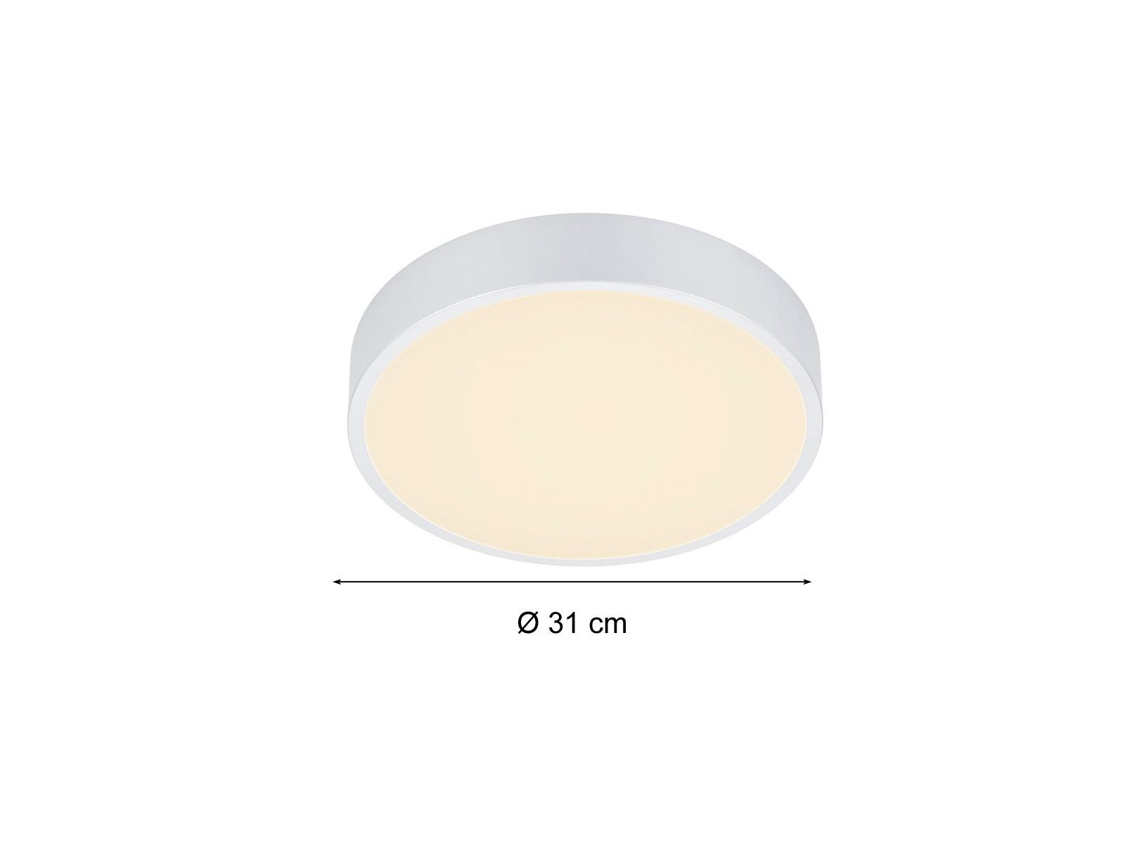 TRIO Leuchten LED Deckenleuchte, LED fest integriert, Warmweiß, Neutralweiß, Deckenbeleuchtung flach aus Metall auch zur Wandmontage geeignet Ø31cm