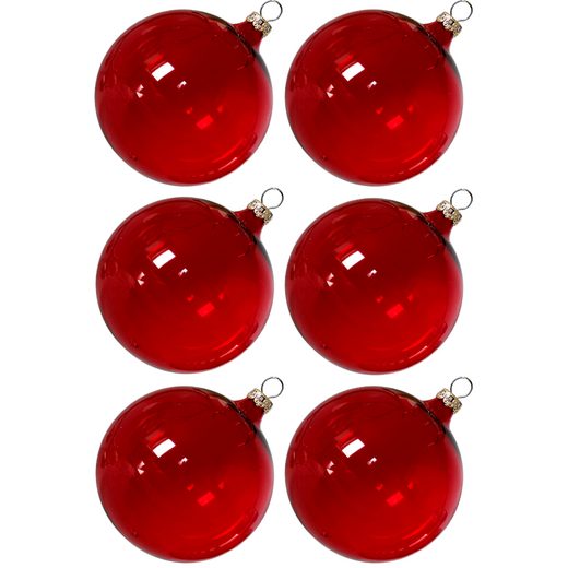 Thüringer Glasdesign Weihnachtsbaumkugel »WeihnachtskugelSet rot