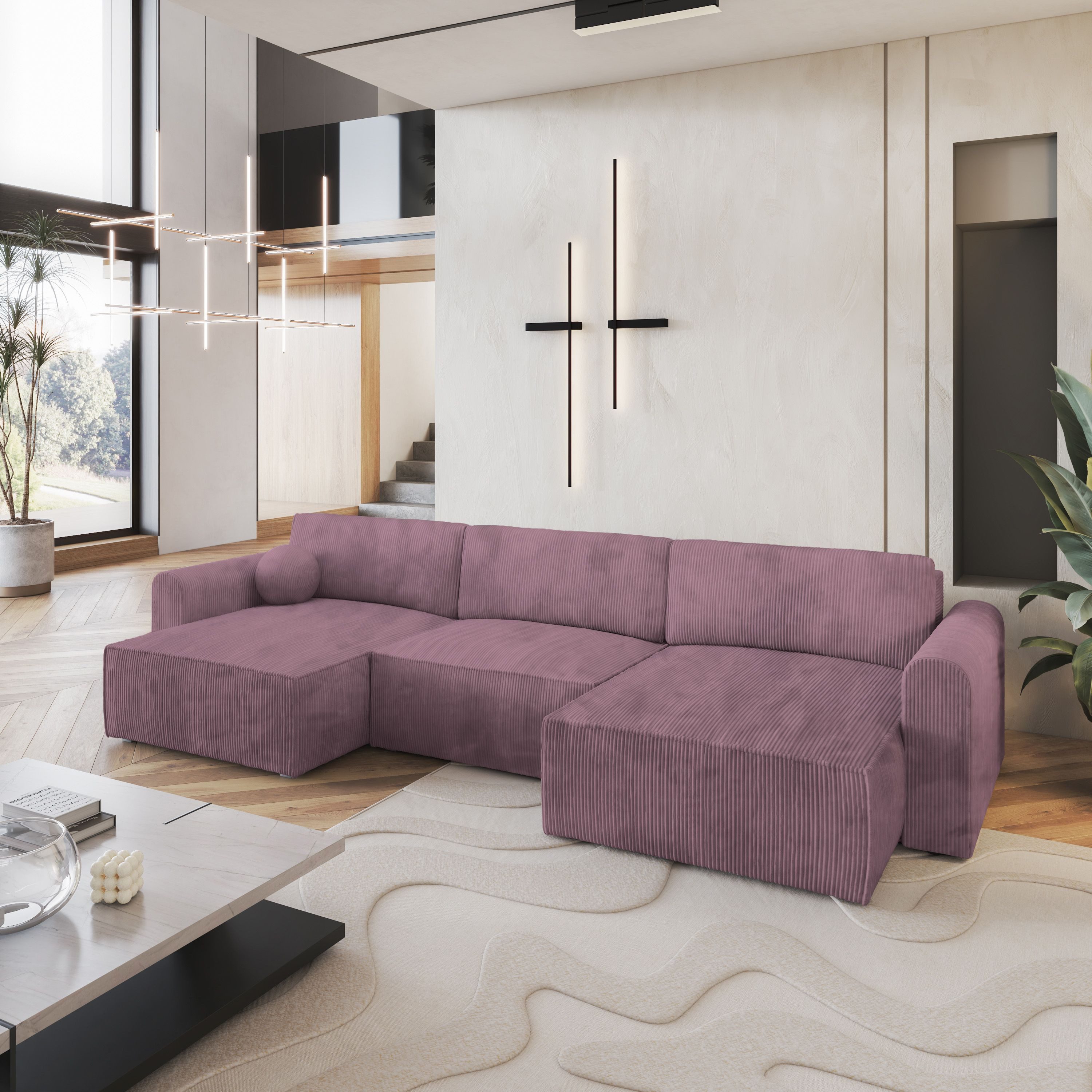 Masseno Ecksofa FENTO mit Schlaffunktion U-Form, günstig online kaufen