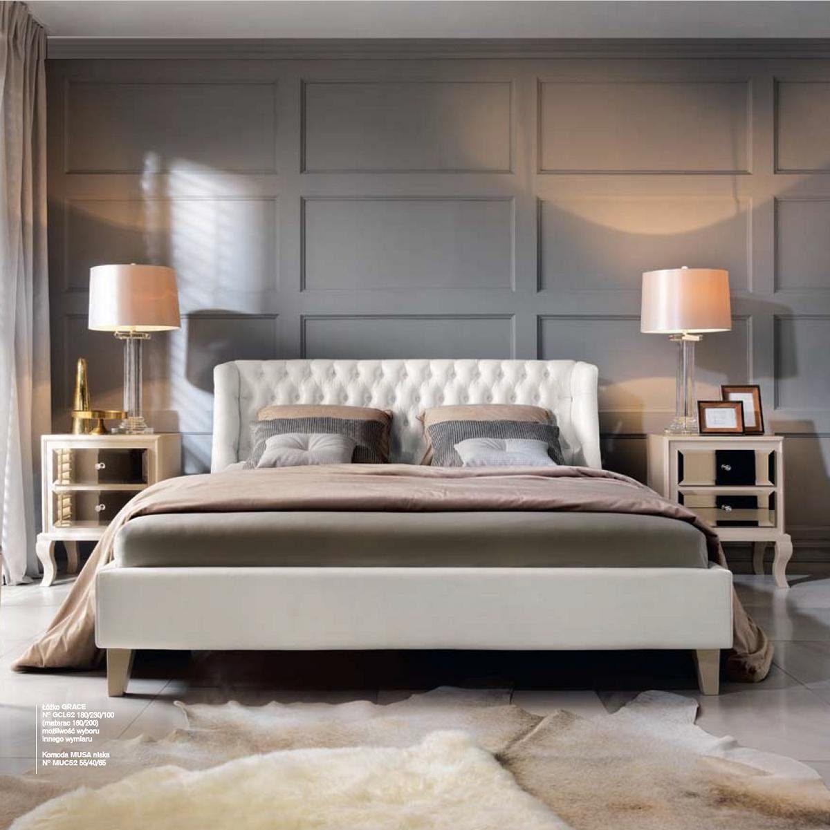JVmoebel Schlafzimmer-Set, Luxus Schlafzimmer Bett Nachttisch Garnitur Doppelbett Betten 3tlg