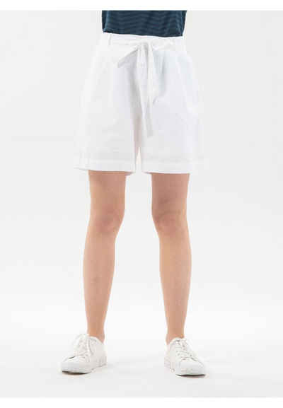 ORGANICATION Shorts Shorts aus Leinengemisch mit Bindegürtel in Off White