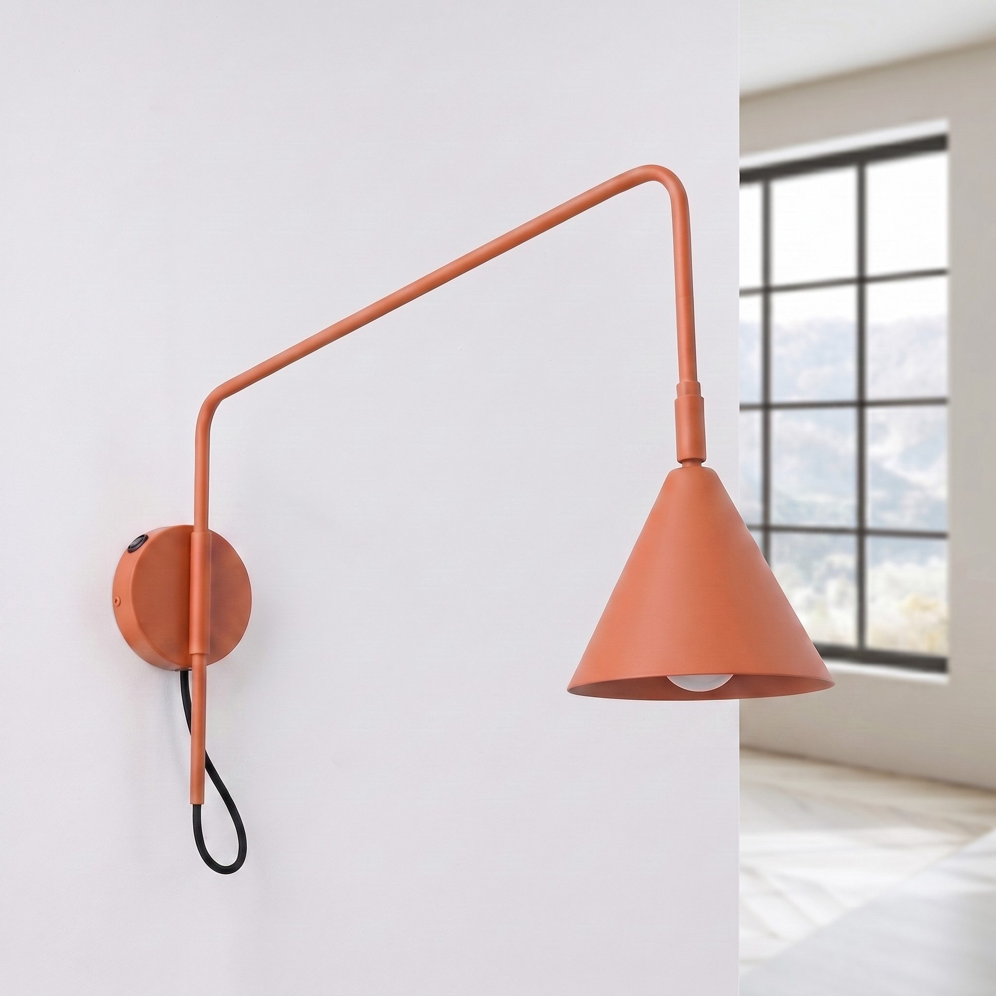 SOLLUX lighting Wandleuchte Wandleuchte NOX 1 rote ocker mit einem Schalter, Nicht enthalten