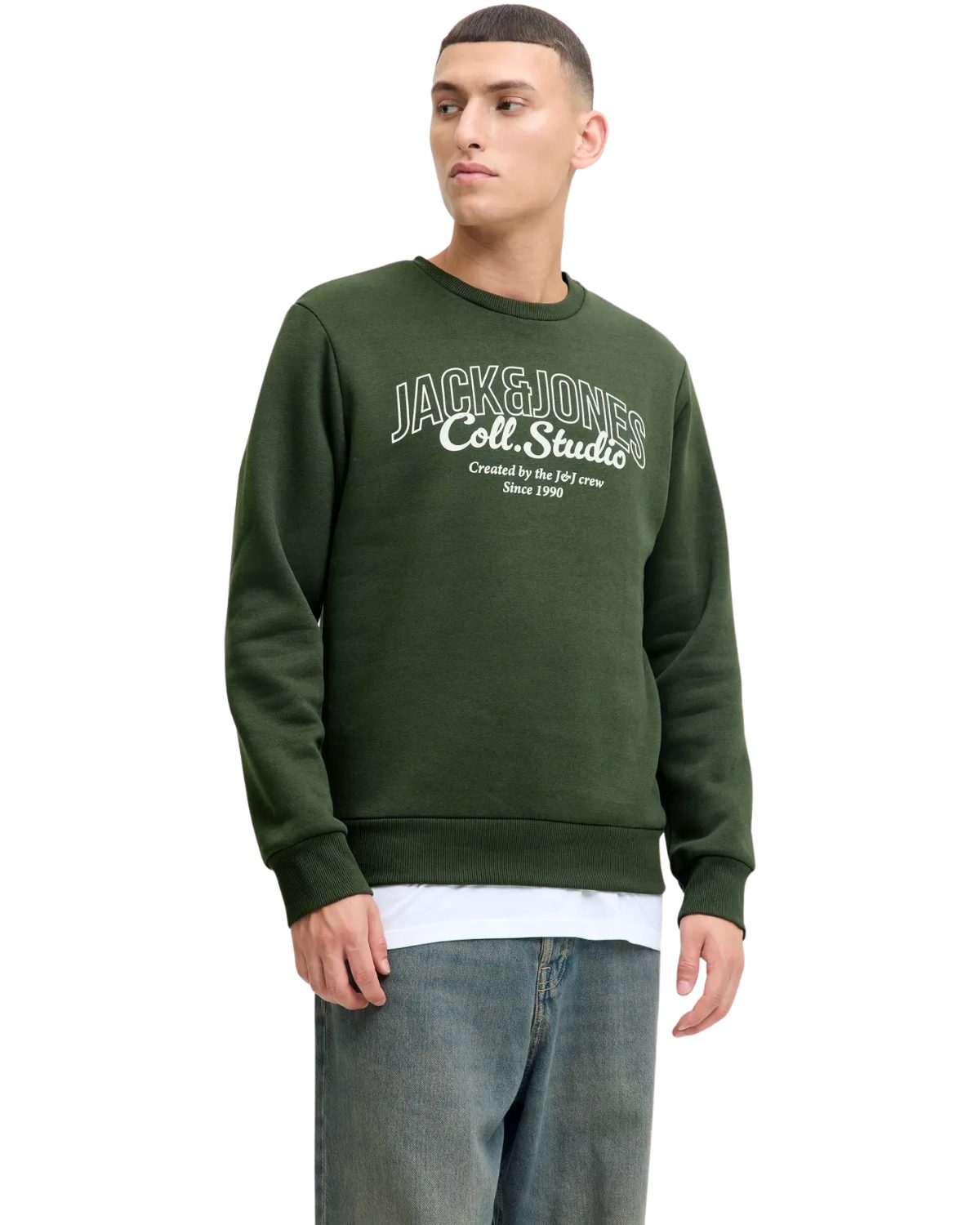 Jack & Jones Rundhalspullover mit weichem Print günstig online kaufen