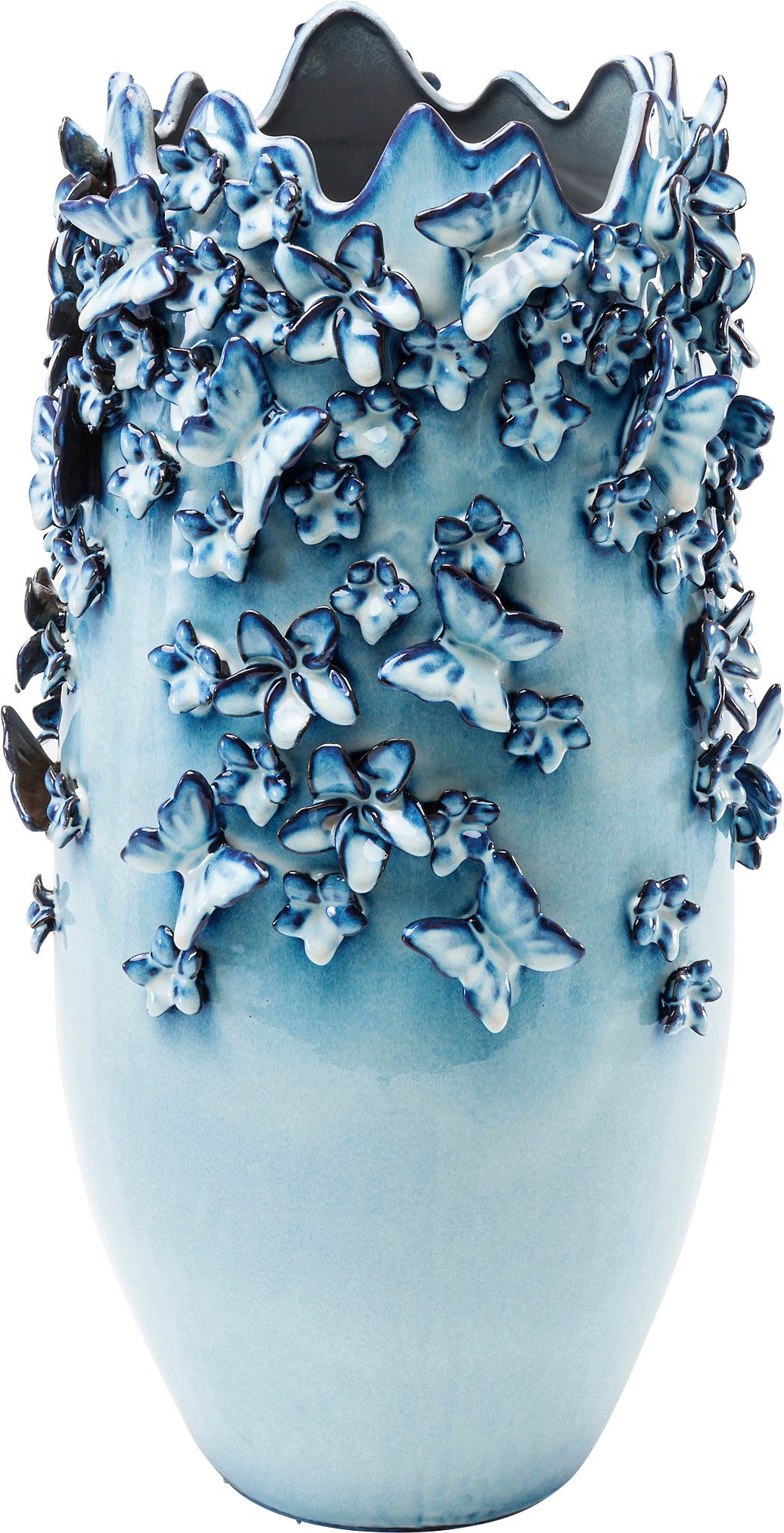 Kare Design Dekovase Butterflies Lightblue 50cm (1)