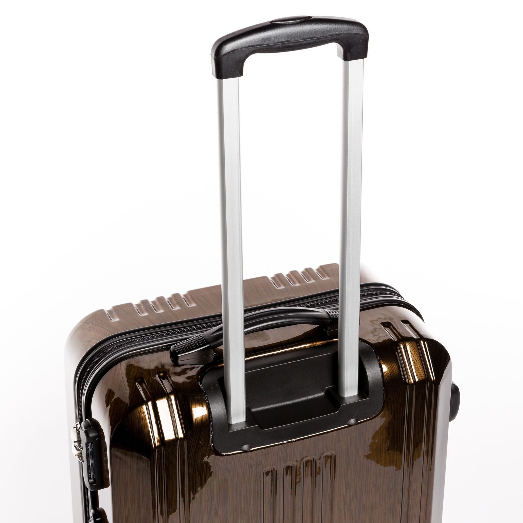 FERGÉ Koffer Hartschale Handgepäck Koffer 55 x 40 x 22 cm TSA-Schoß, Koffer carry-on Doppelrollen bronze-metallic