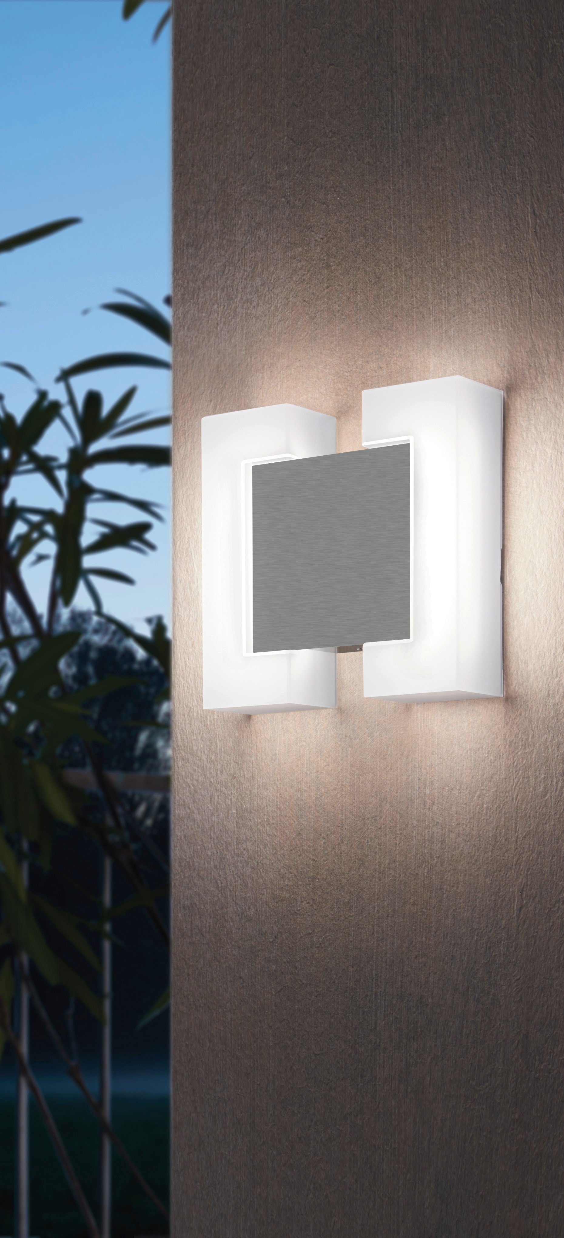 EGLO LED SITIA, LED LED anthrazit/weiß tauschbar Außen-Wandleuchte fest integriert, Warmweiß,