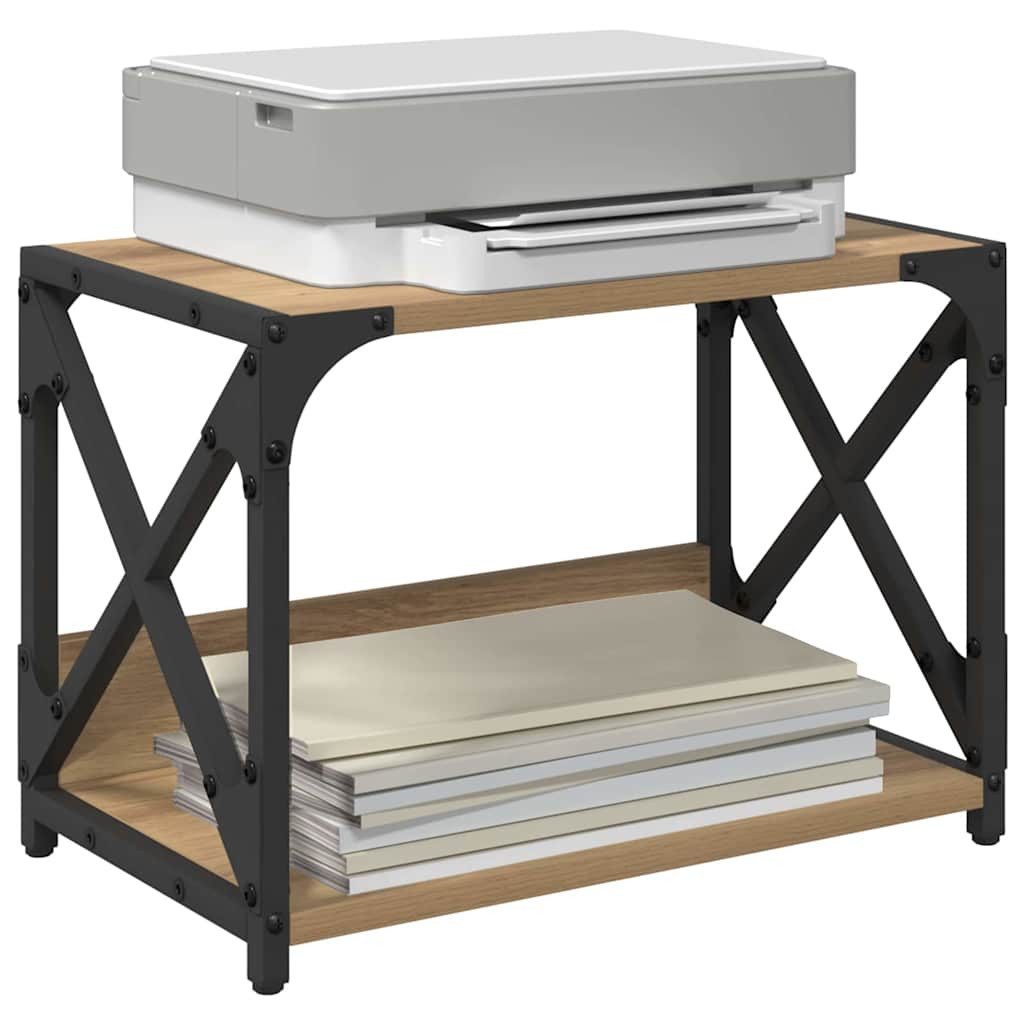 vidaXL Druckertisch Druckerständer Artisan-Eiche 44 x 26 x 31,5 cm Holzwerkstoff (1-St)