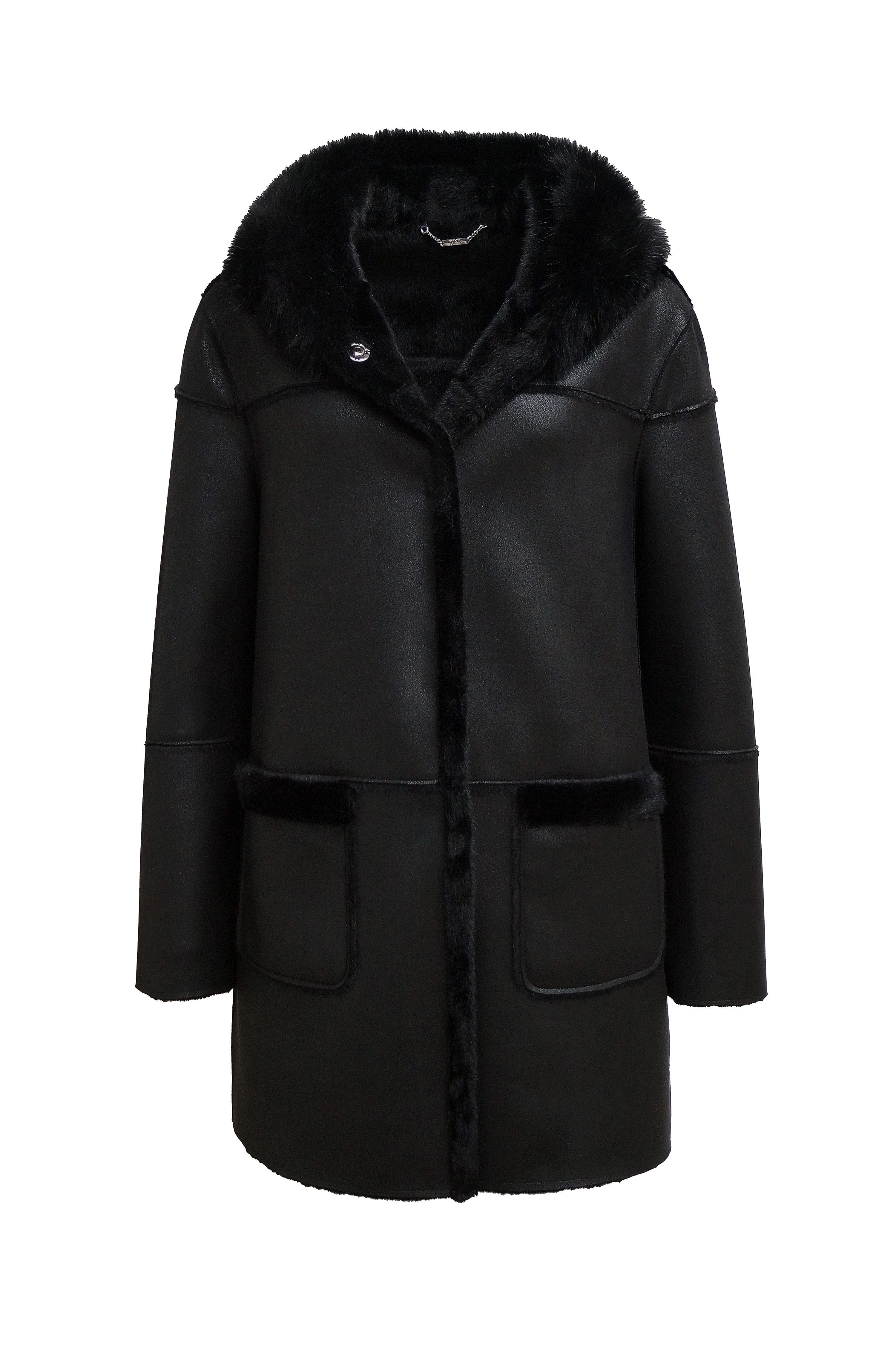 FUNK since 1776 Lederimitatmantel kurz mit Kapuze und Kunstfell - modisch e günstig online kaufen