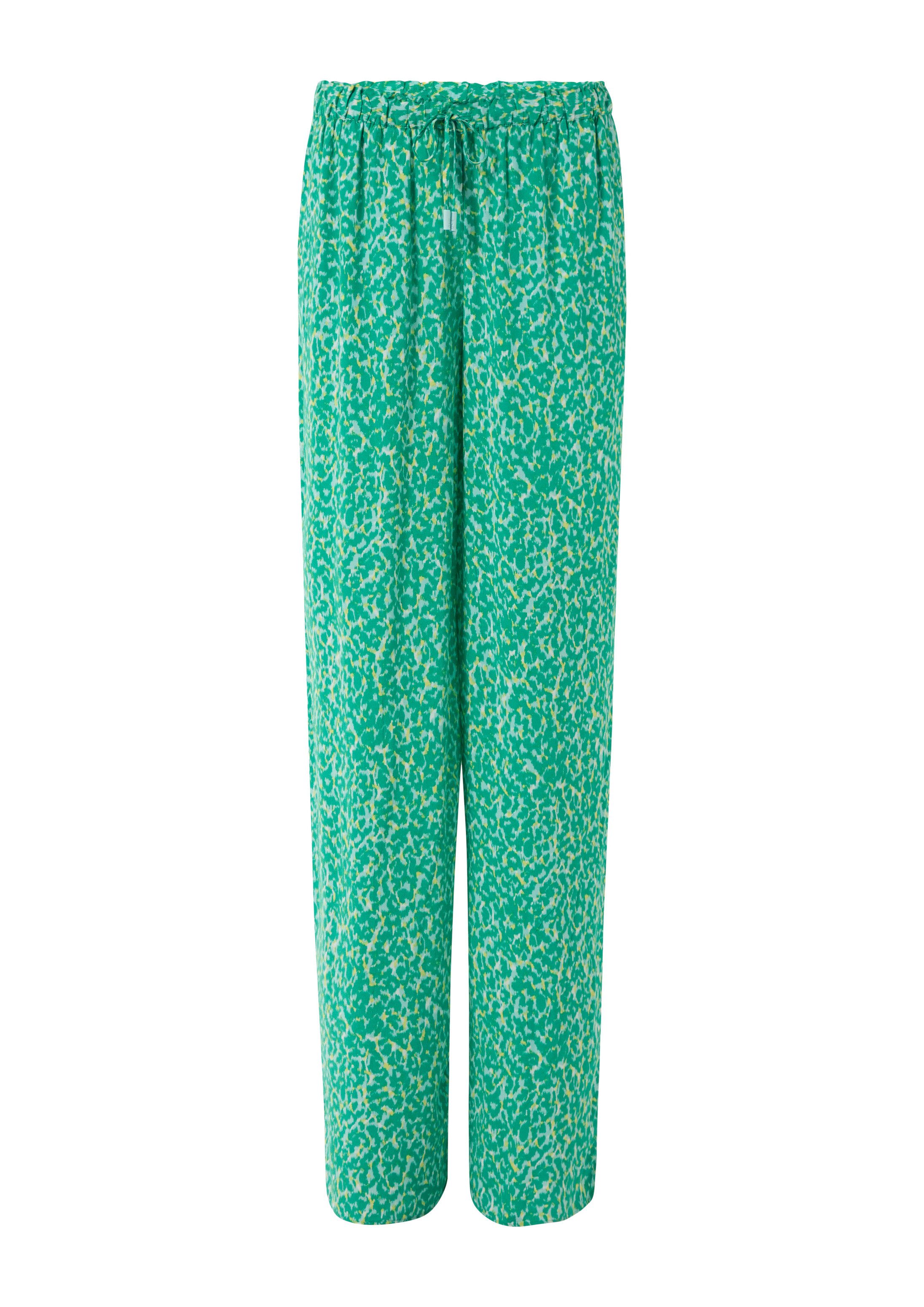 comma Chinos Hose Leichte Stoffhose mit All-over-Print und Elastikbund