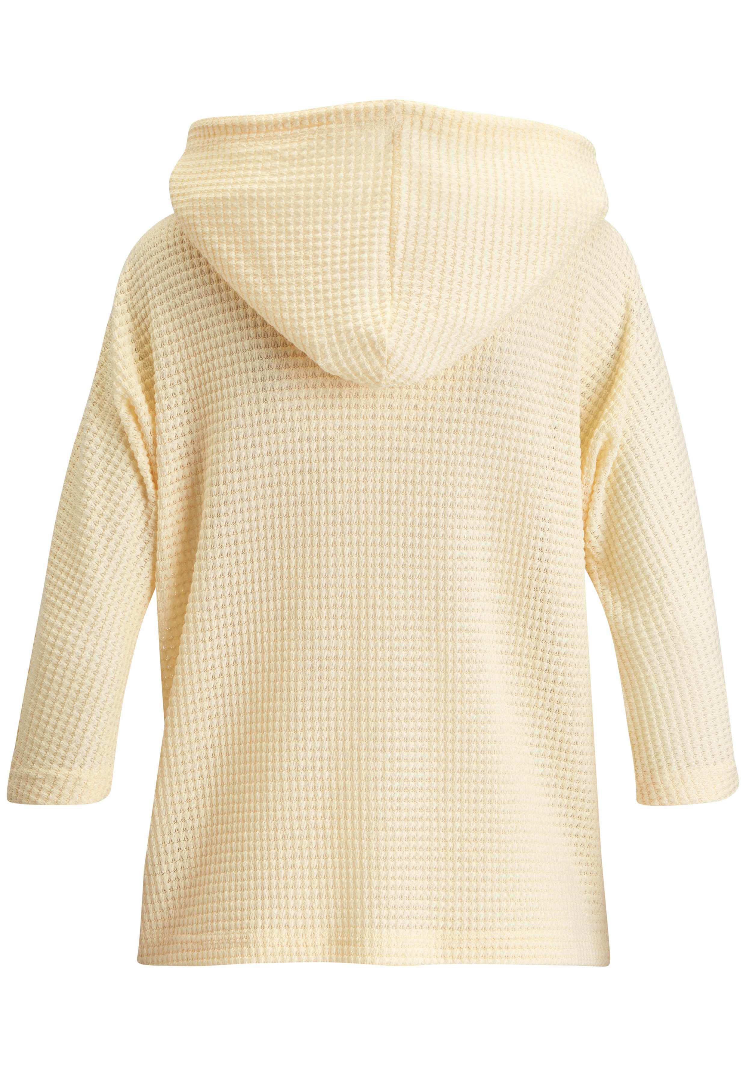 LASCANA Kapuzenshirt aus Waffelstrick mit Knopfleiste – Bild 4 von 5