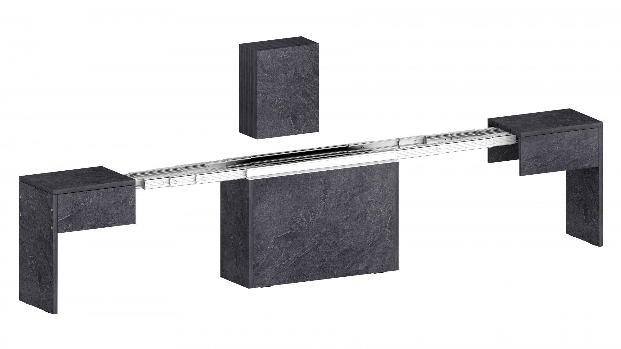 Home affaire Sitzgruppe Praktika, (Spar-Set, 2-tlg., Set beinhaltet 2 Bänke), Je Bank ausziehbar bis 290 cm