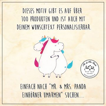 Mr. & Mrs. Panda Kosmetiktasche Einhörner Umarmen - Weiß - Geschenk, Einhorn, Unicorn, Kulturbeutel, (1-tlg), Liebevolle Motive