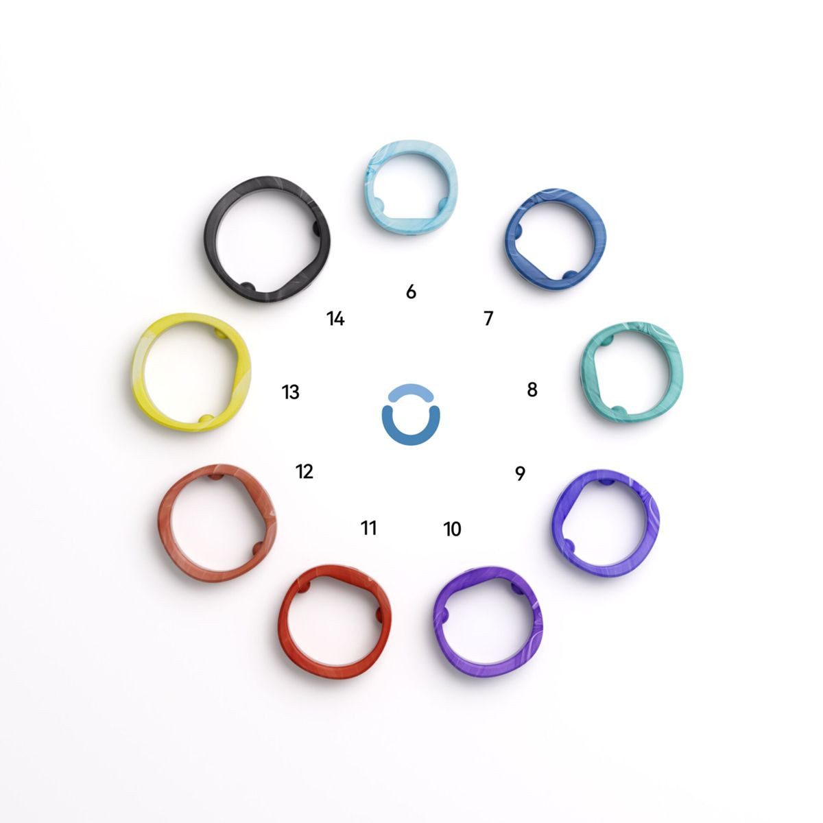 RingConn Activity Tracker GEN2 und Air Sizing Kit, vor der Ringbestellung die Größe ermitteln (Enthält 9 maßstabsgetreue Ringe in den Größen 6 bis 14), Teste die Größe an deinem bevorzugten Finger