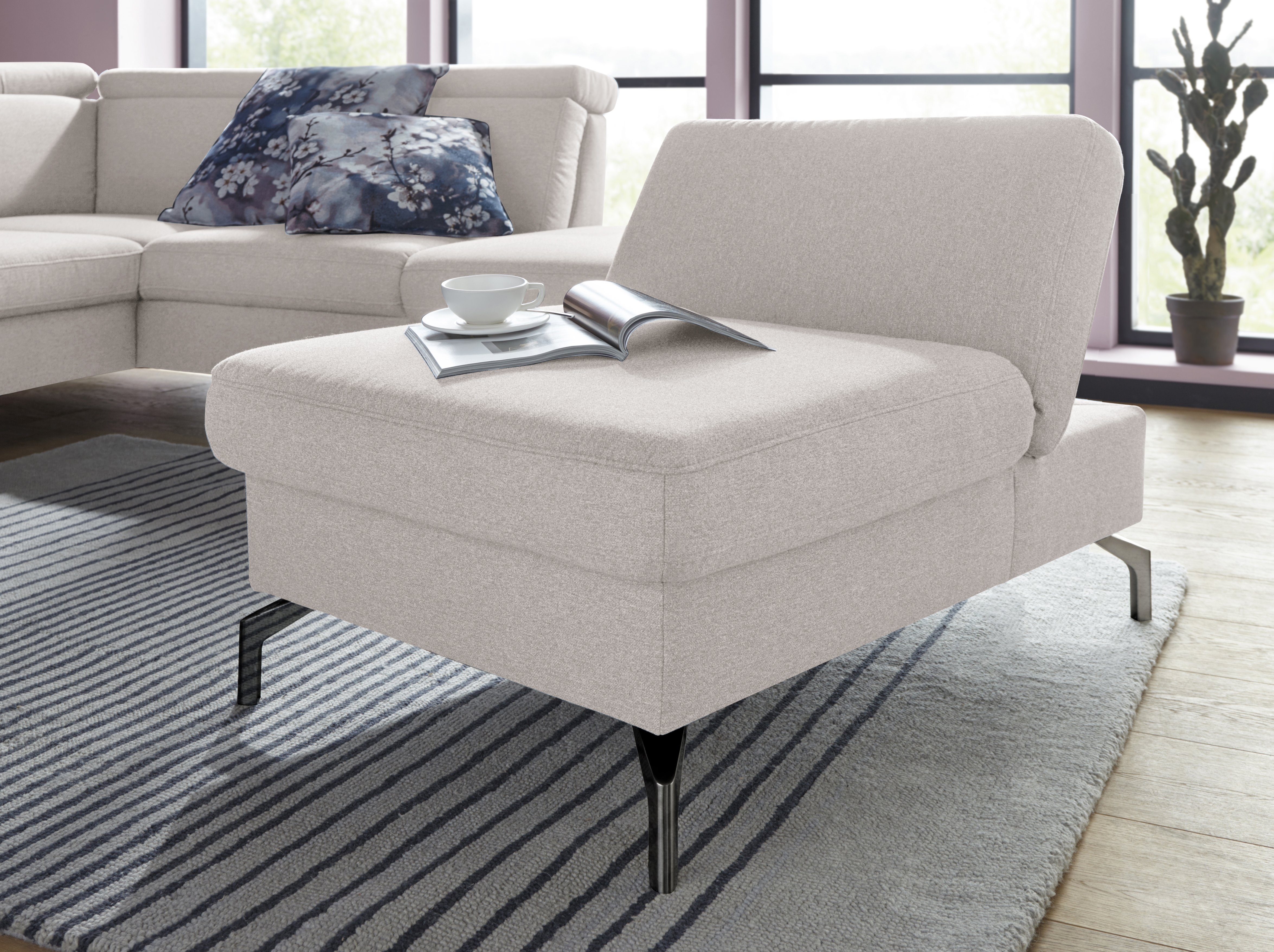 sit&more Hocker Brisbane, Fußhöhe 15 cm, mit Federkern und Klappfunktion