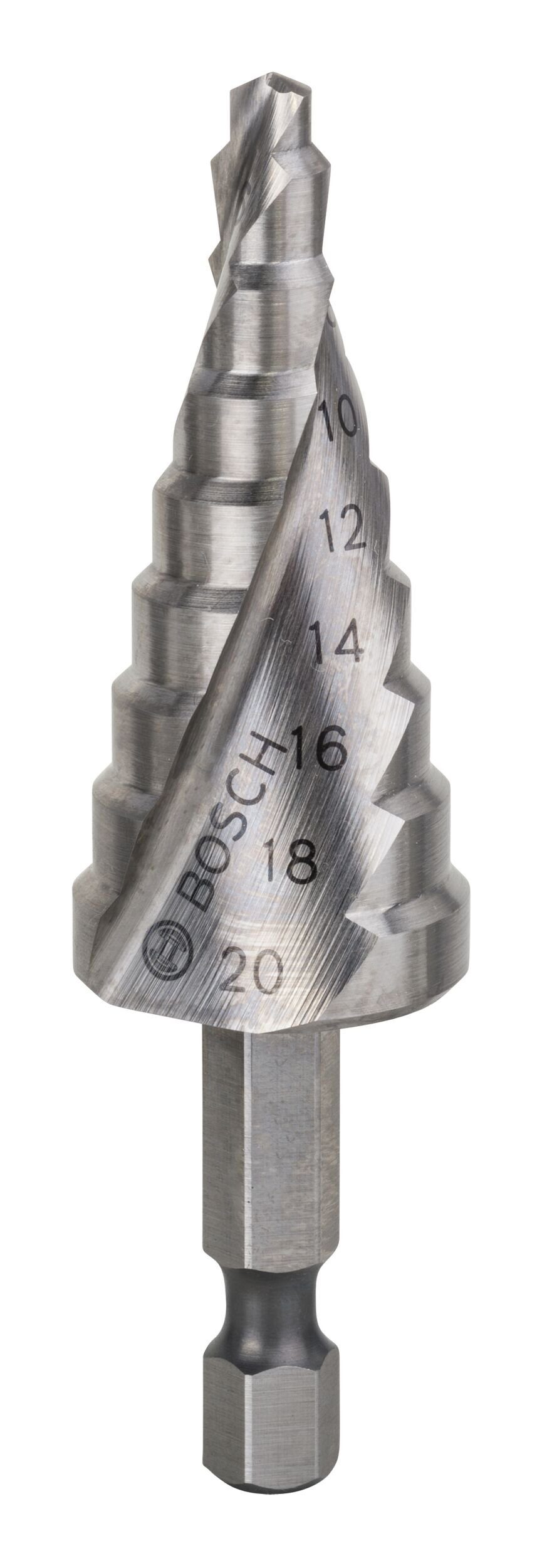 BOSCH Metallbohrer, HSS - 4 (Sechskant) mm 70,5 - mm x 1/4" 20 Stufenbohrer x 9 Stufen