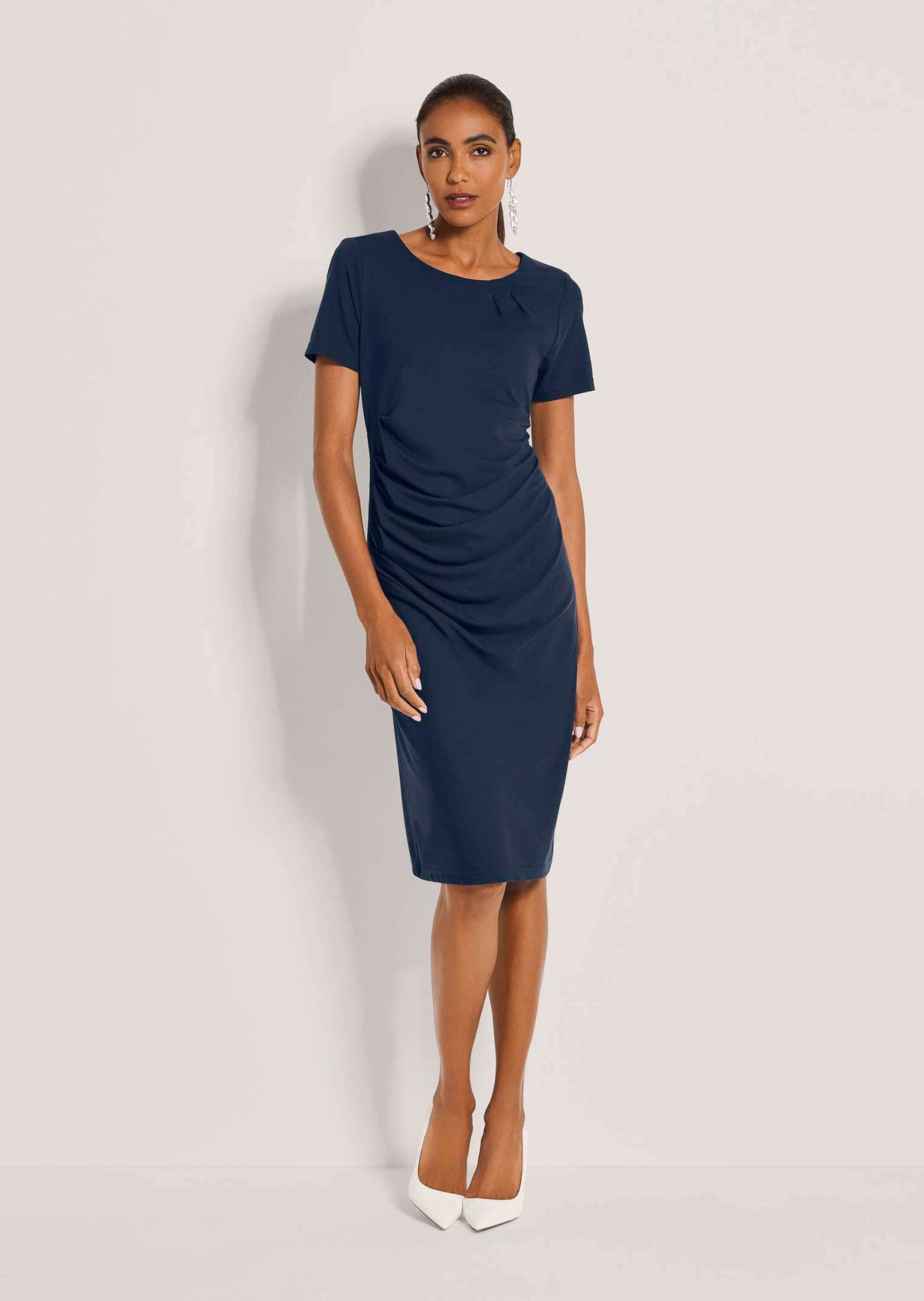 MADELEINE Midikleid Viskosekleid mit asymmetrischen Falten Jerseykleid mit günstig online kaufen