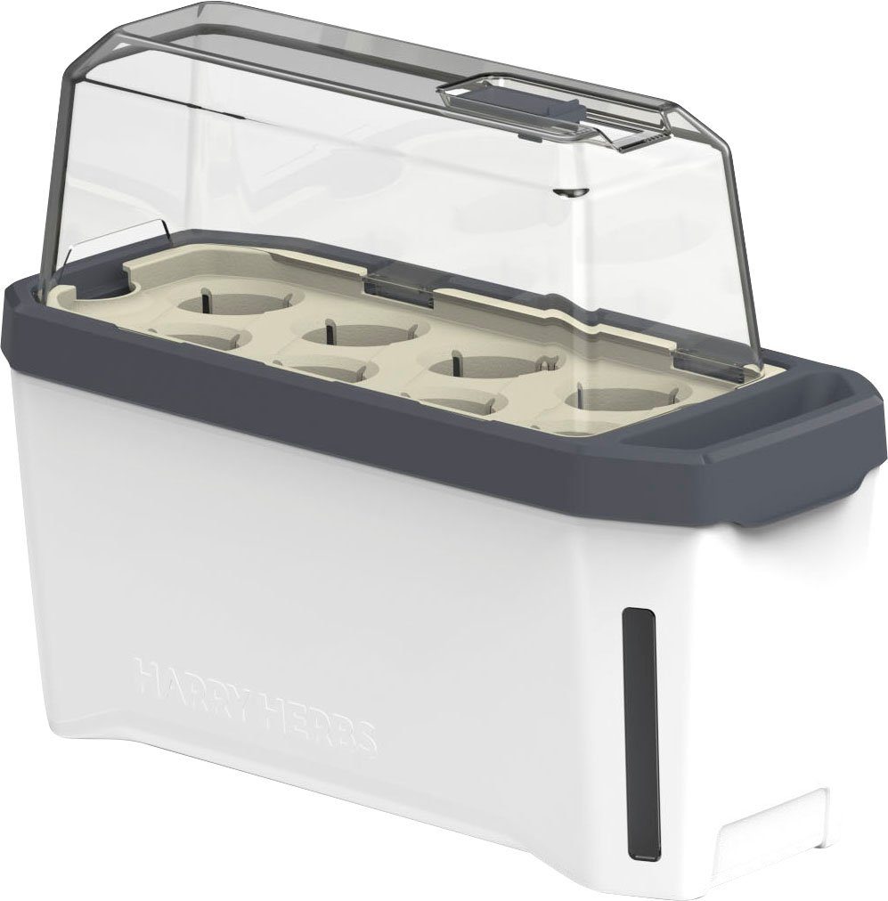 Gusta Kräutertopf, weiß 1 Anzuchthaube Wasserreservoir Anzuchttopf mit in Garden & 4 HERBS HARRY