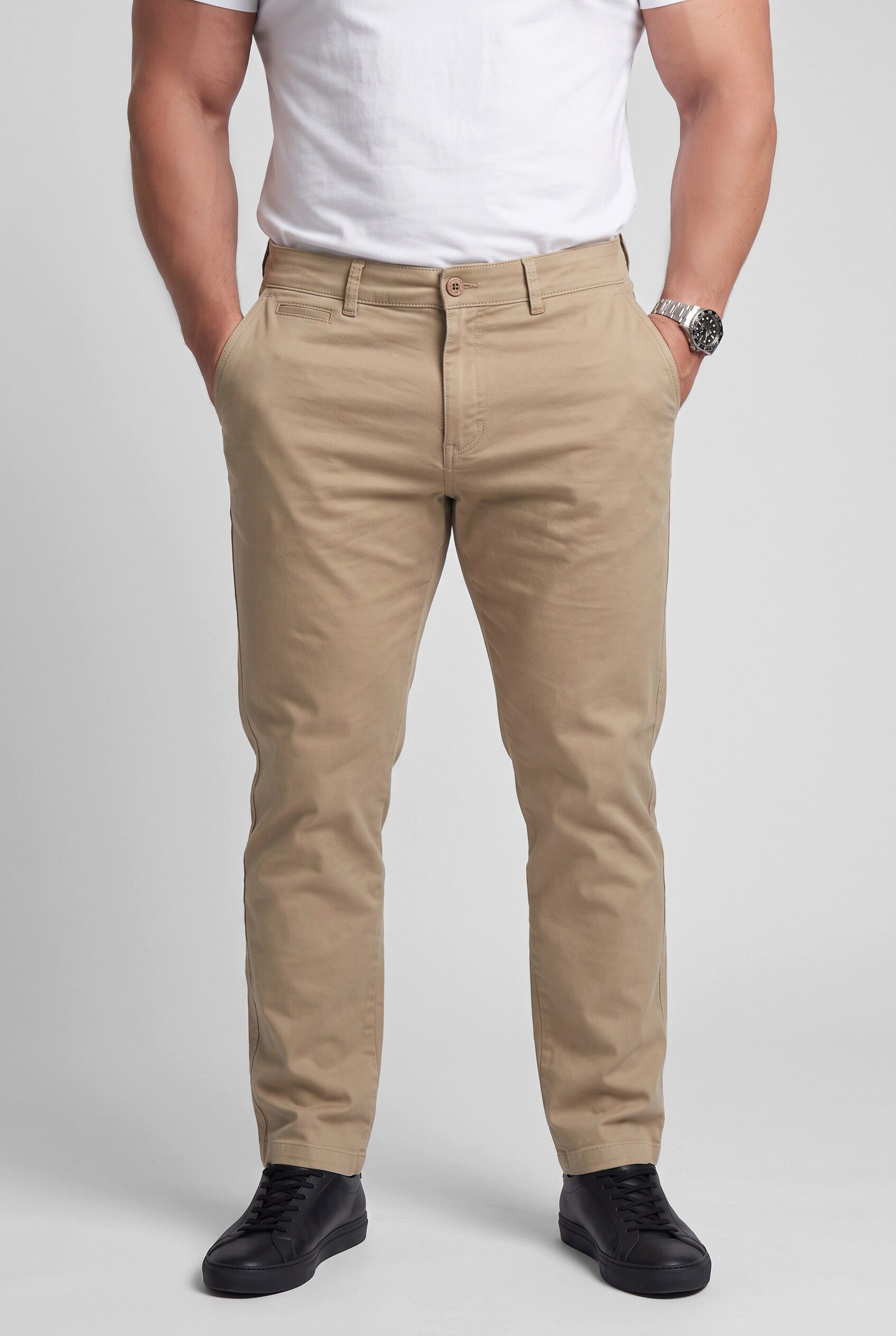 Men Plus 5-Pocket-Jeans Chino Regular Fit Travellerbund bis 72