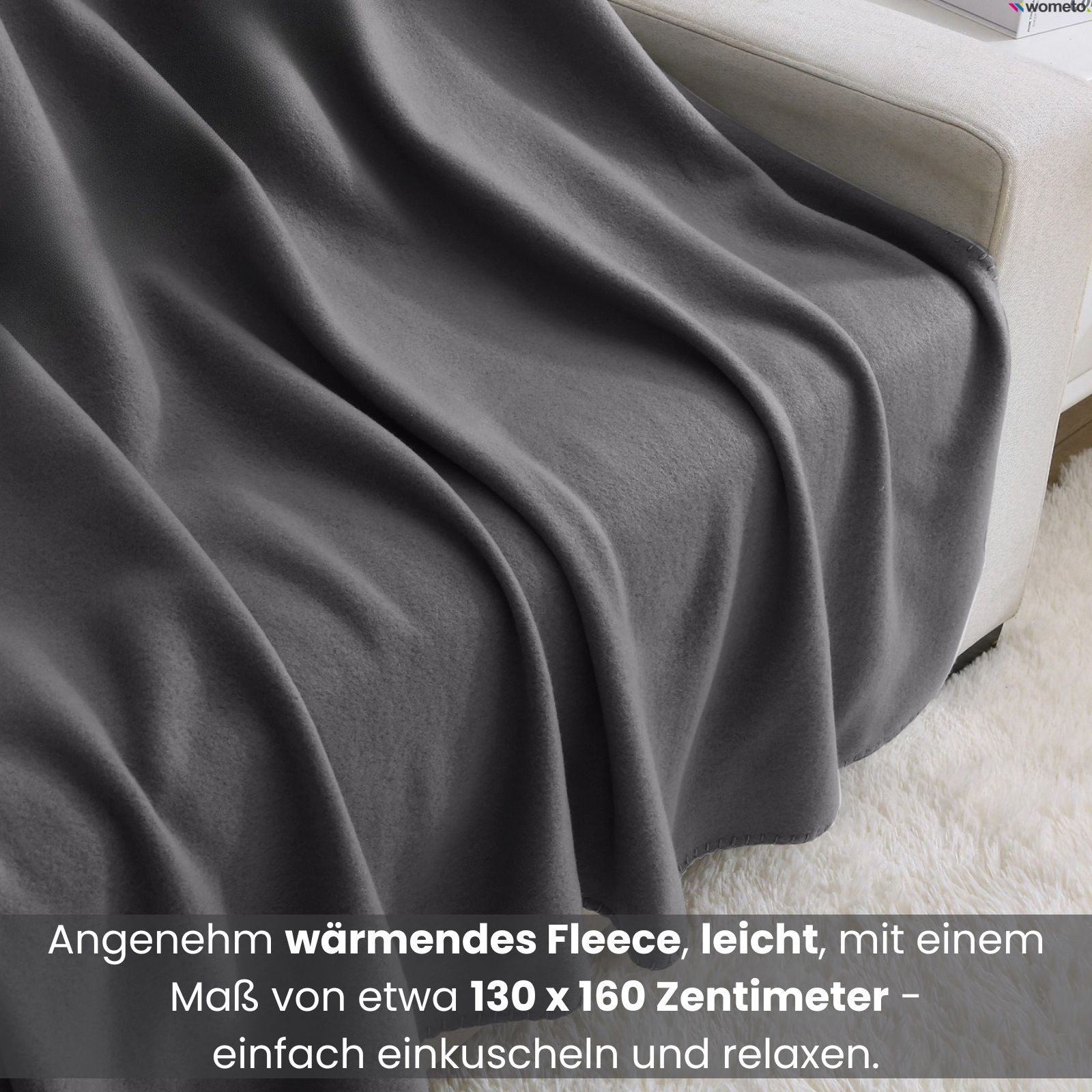 Wohndecke 2er Set eco-line Fleecedecke ca. 130x160, wometo, OEKO-TEX®, 100% recyceltes Material, Antipilling – Bild 3 von 5