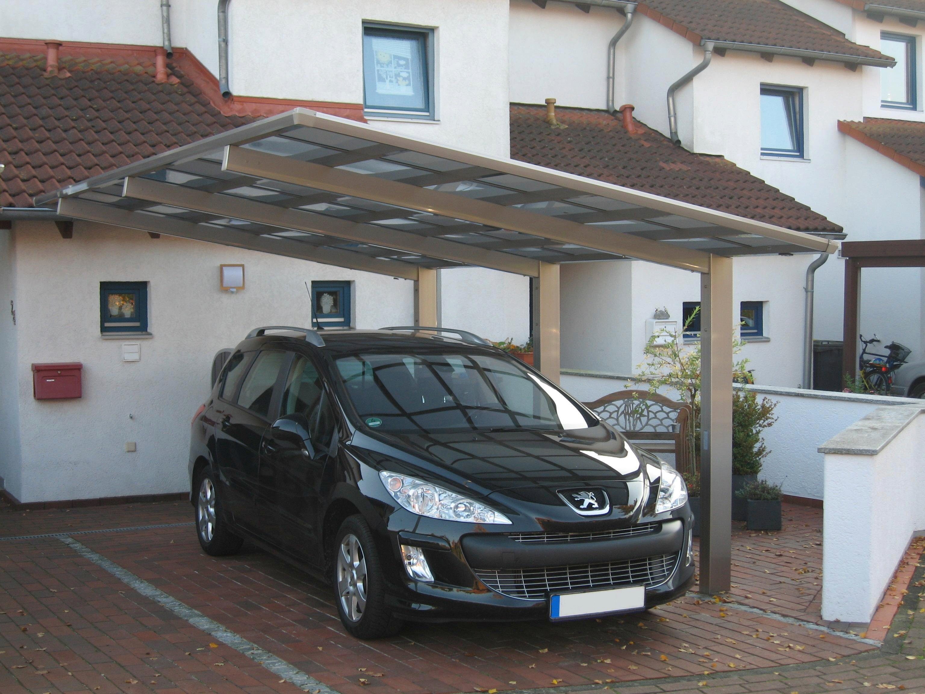 Linea Ximax 243x556 cm, Einzelcarport 240 XS-Edelstahl-Look, Einfahrtshöhe, Sonderlänge/Breite Aluminium cm 110 BxT: Typ