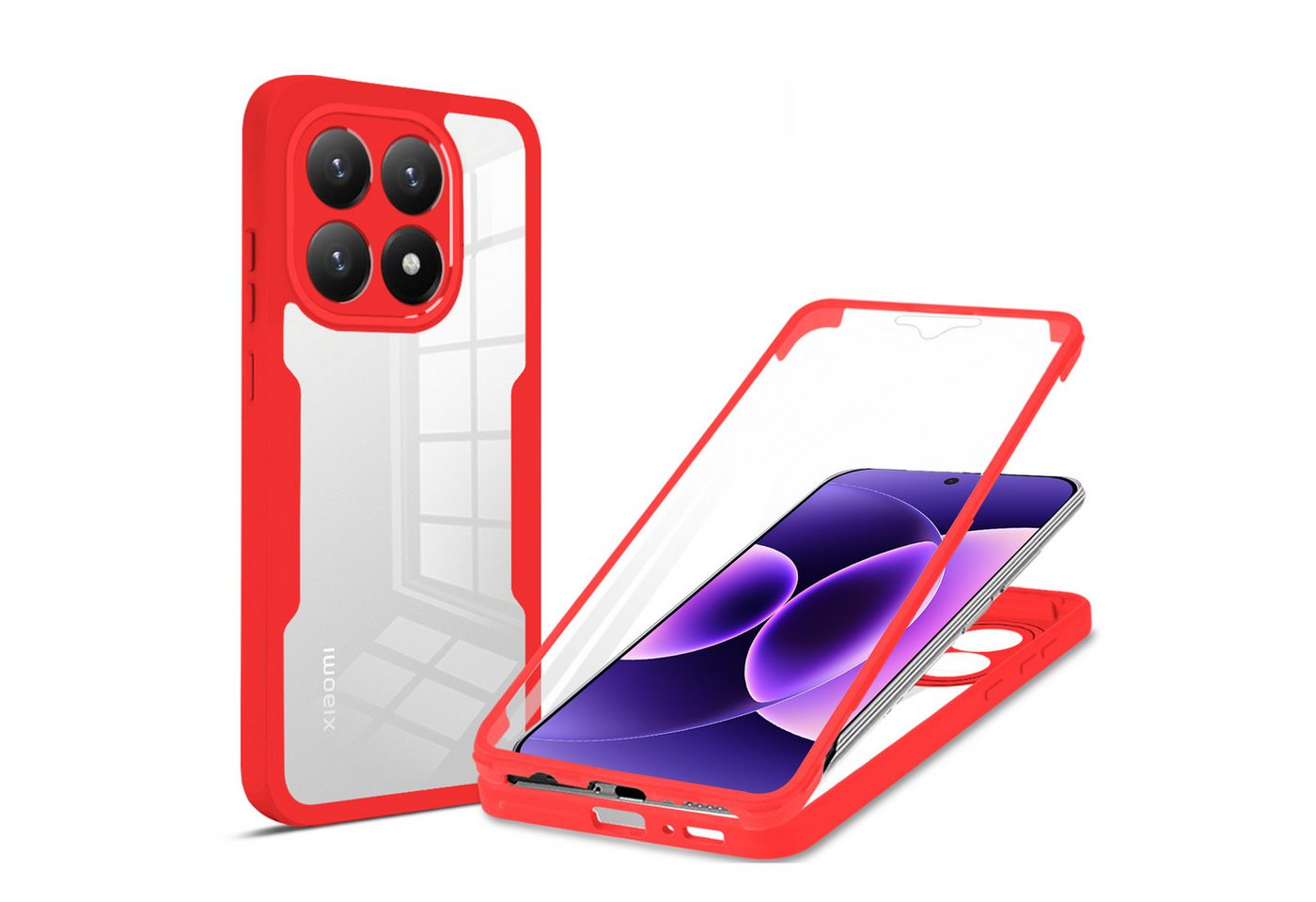 betterfon Handyhülle für Xiaomi 17 2-teiliges 360° TPU Schutzcase, Vollschutz Case mit integriertem Displayschutz und klarer Sicht