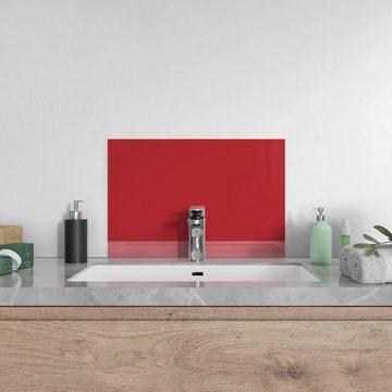 DEQORI Küchenrückwand 'Unifarben - Rot', Glas Spritzschutz Badrückwand Herdblende