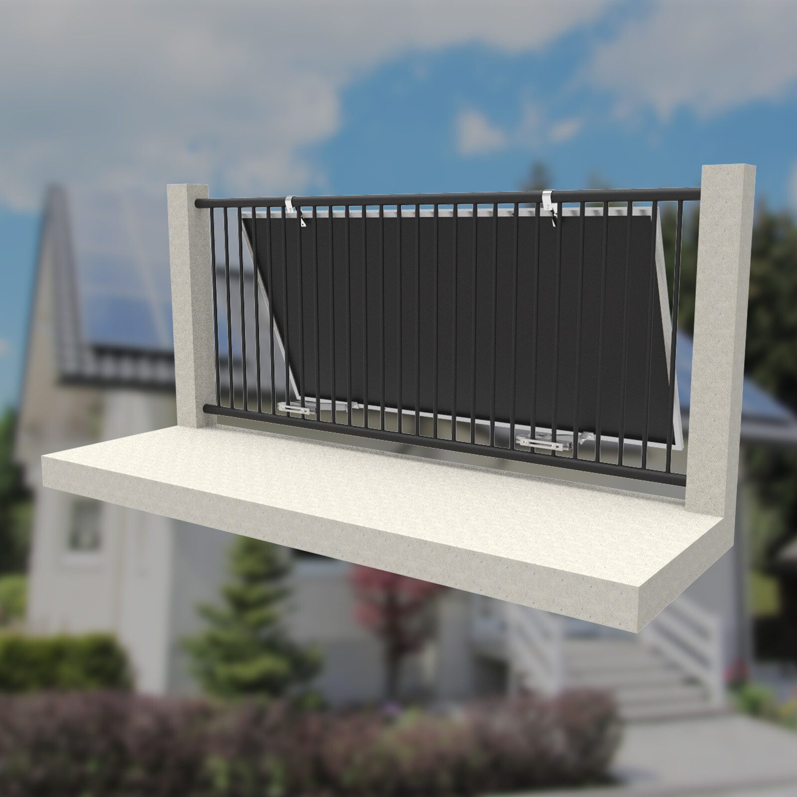 GLIESE Solaranlage 4X PV Halterung 114cm Solarmodul Balkonkraftwerk, (4-St., 2x Solarmodul Halterung inkl. Befestigungsmaterial), für Flachdächern Balkon Wohnmo – Bild 5 von 5