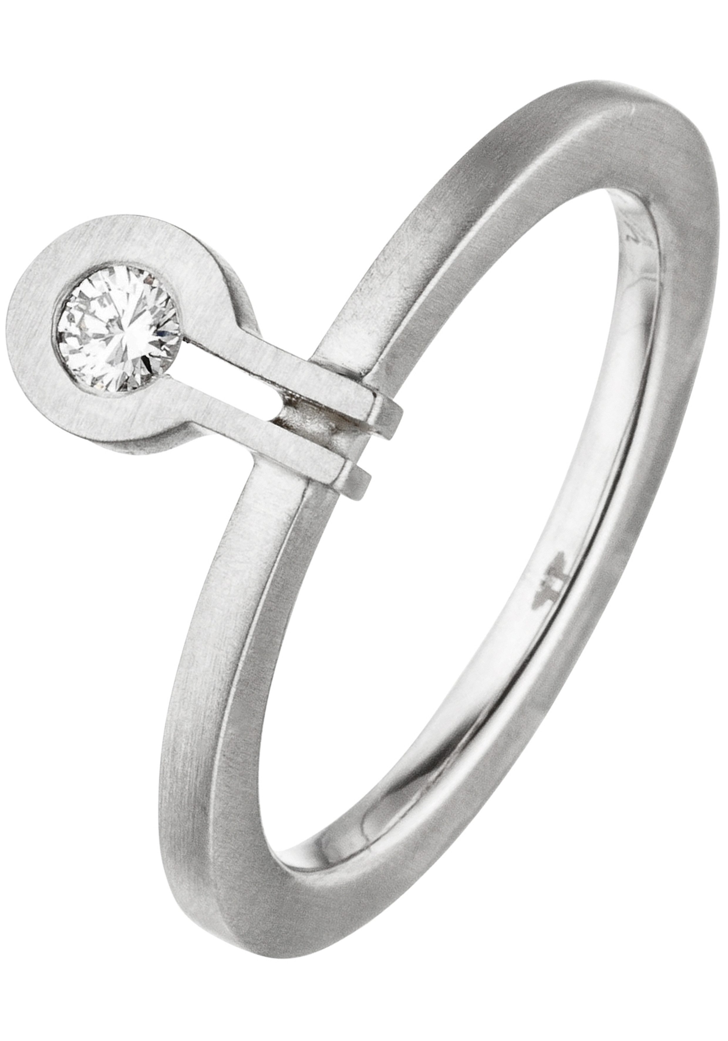 JOBO Diamantring Ring Platinring, 950 Platin matt mit Diamant Brillant