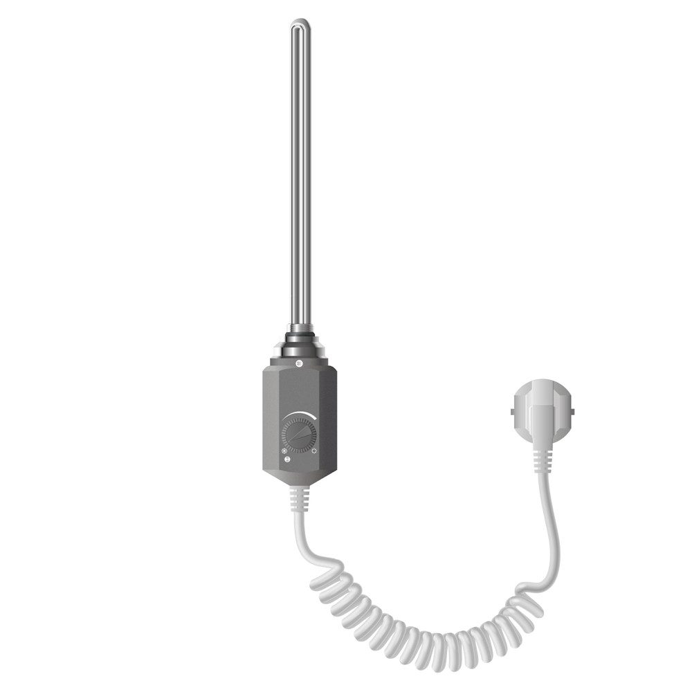 LuxeBath Heizstab Heizelemente für Badheizkörper mit Thermostat und LCD Bildschirm, Elektroheizstab mit Stecker Anthrazit Heizpatrone Heizelemente 300W