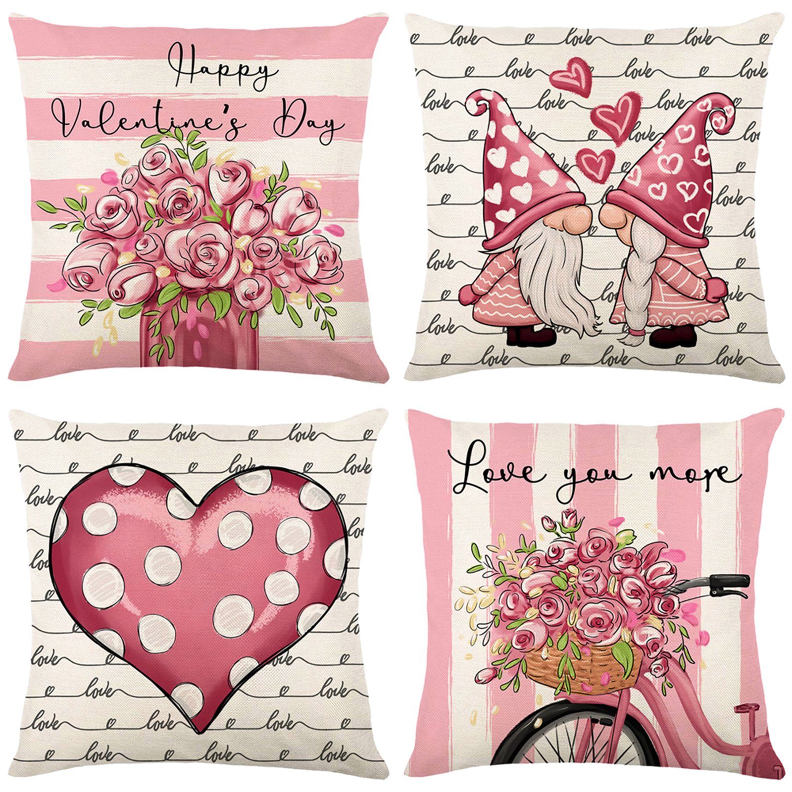 Kissenbezüge Kissenbezug Set 4St. Dekokissen 45*45cm Weihnachten Jubiläumshochzeit