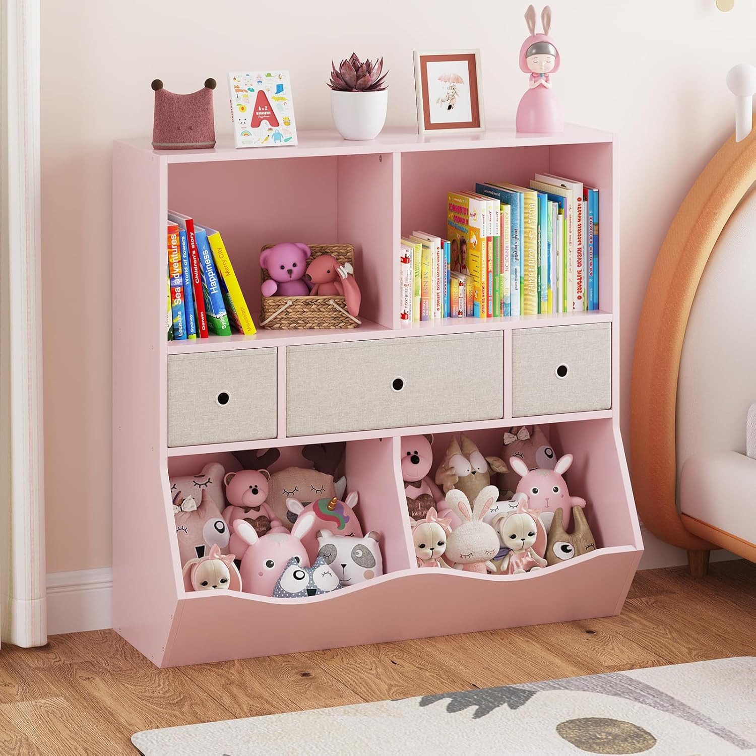 GarveeMore Kinderregal Bücherregal Kinder Spielzeugregal mit günstig online kaufen