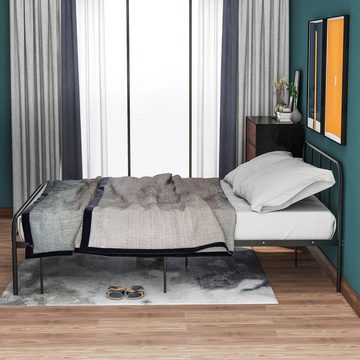 Flieks Metallbett Wohlgefühl (1-tlg), Einfacher Metallbettrahmen, Schlafzimmerbett für Kinder, Jugendliche und Erwachsene, schwarz, 200x140 cm