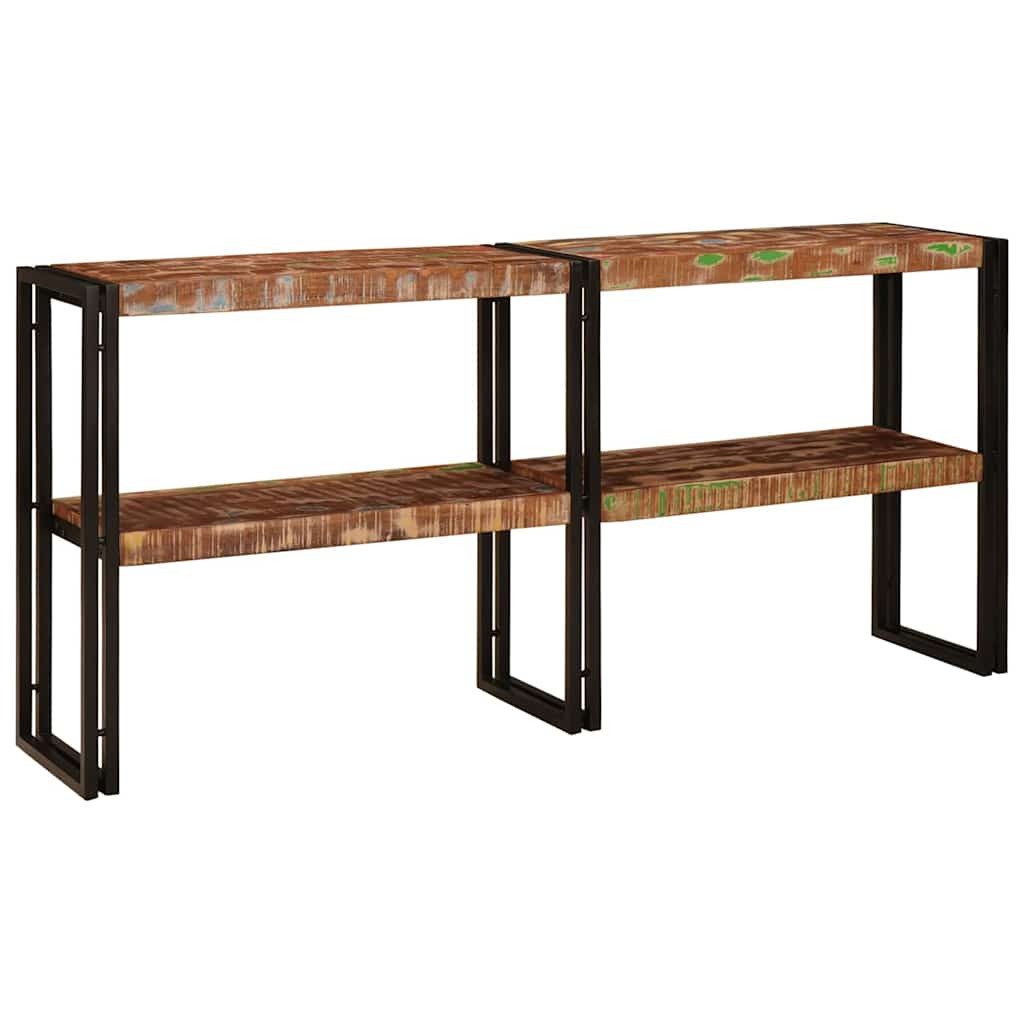 vidaXL Konsolentisch Konsolentisch mit Regal Mehrfarbig Massives upgecyceltes Holz (1-St)