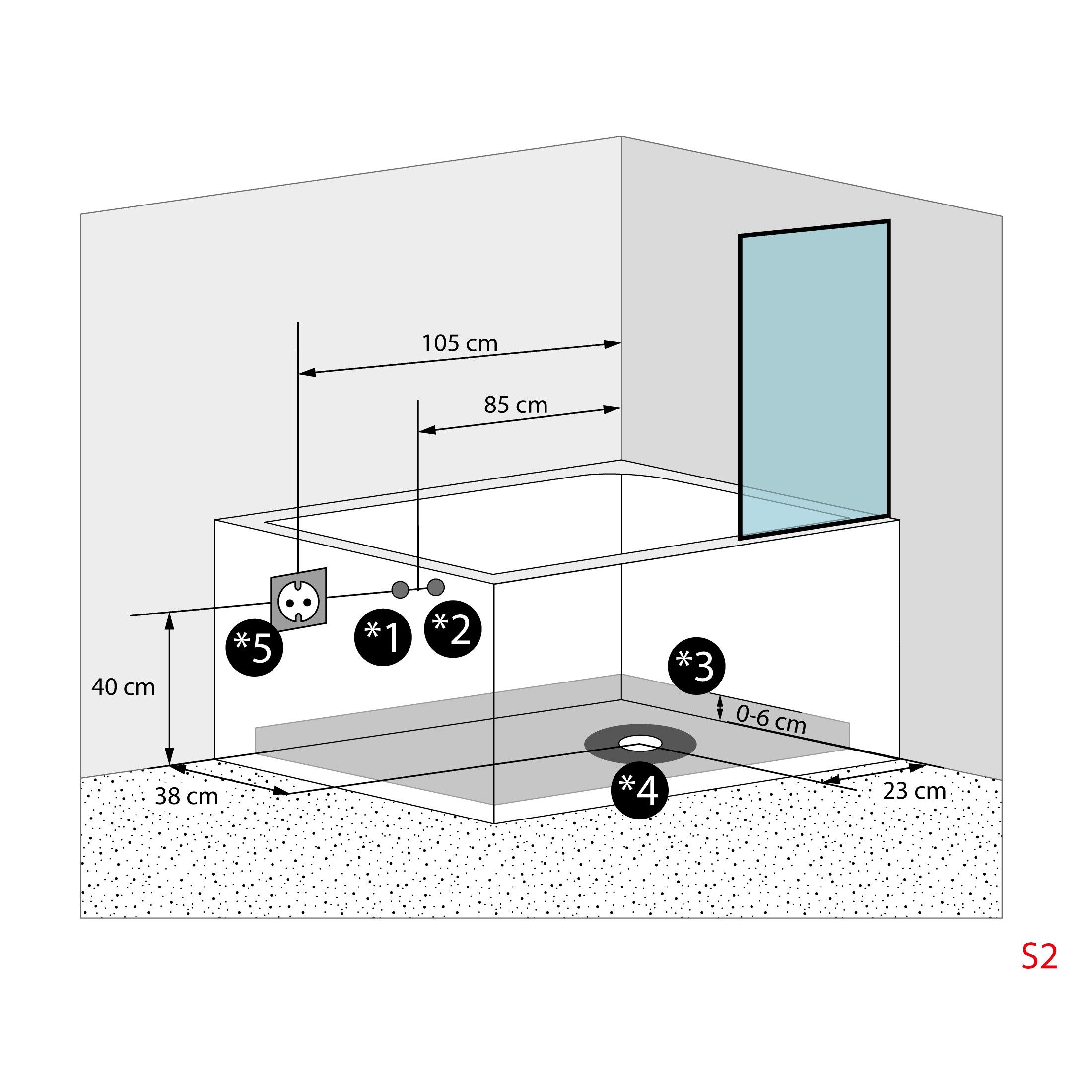 AcquaVapore Whirlpool-Badewanne Sitzwanne Whirlpool Badewanne mit Tür S12-WP-L-ALL 170x85cm, (1-tlg), mit Ablaufgarnitur