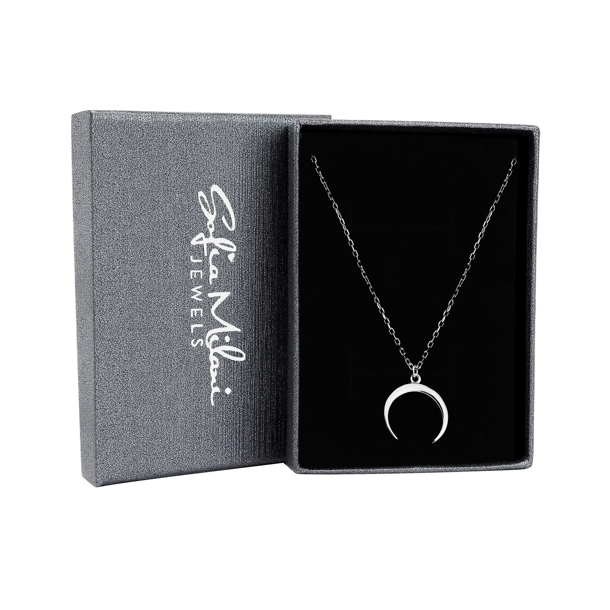 Sofia Milani Kette mit Anhänger Mond, 925 Silber Damen Schmuck - N0228