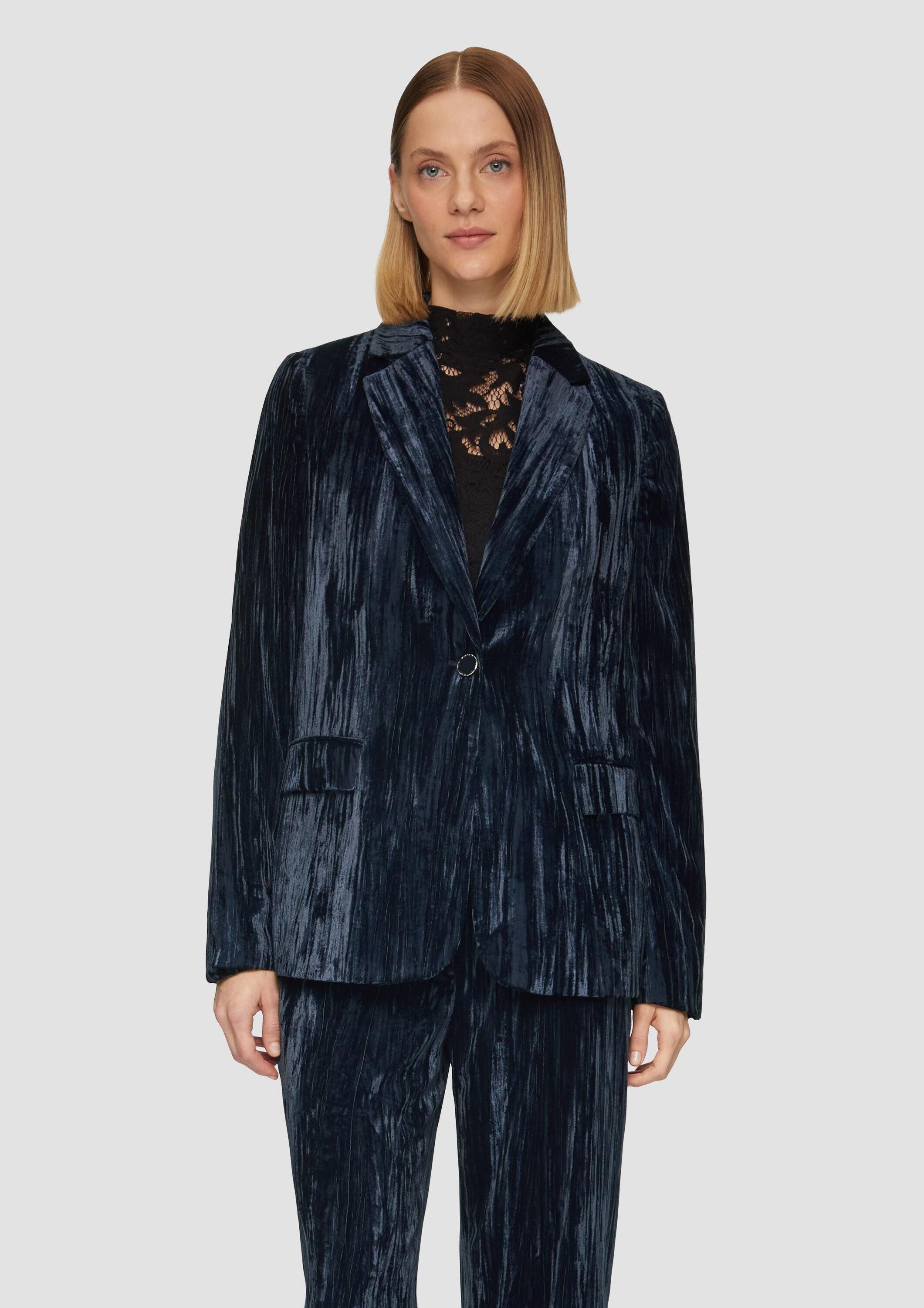 s.Oliver Jackenblazer Indoor-Blazer Leichter strukturierter Samtblazer im R günstig online kaufen