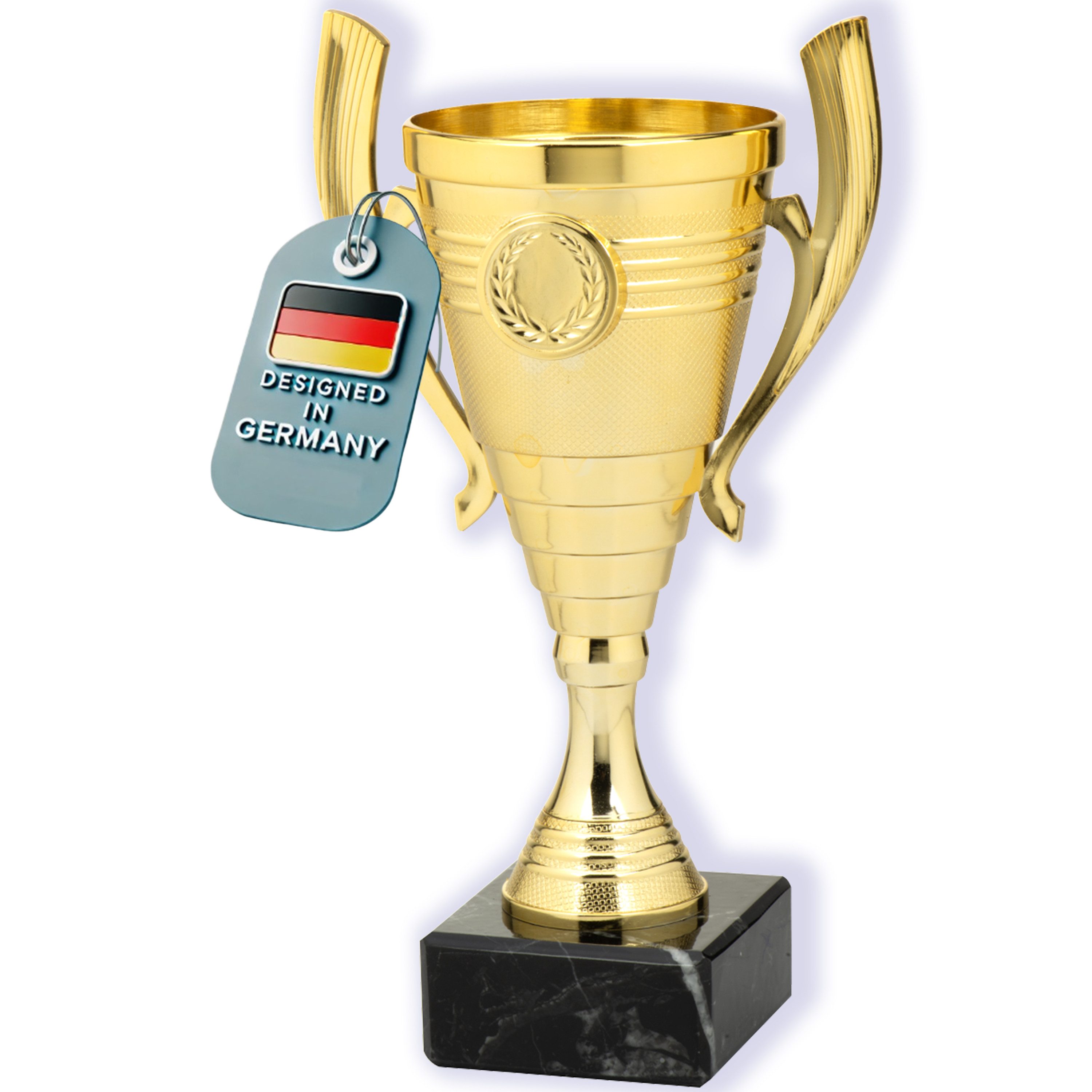 Larius Dekofigur Larius Pokal (22cm, 415g) – universelle Trophäe mit Marmorsockel - B3