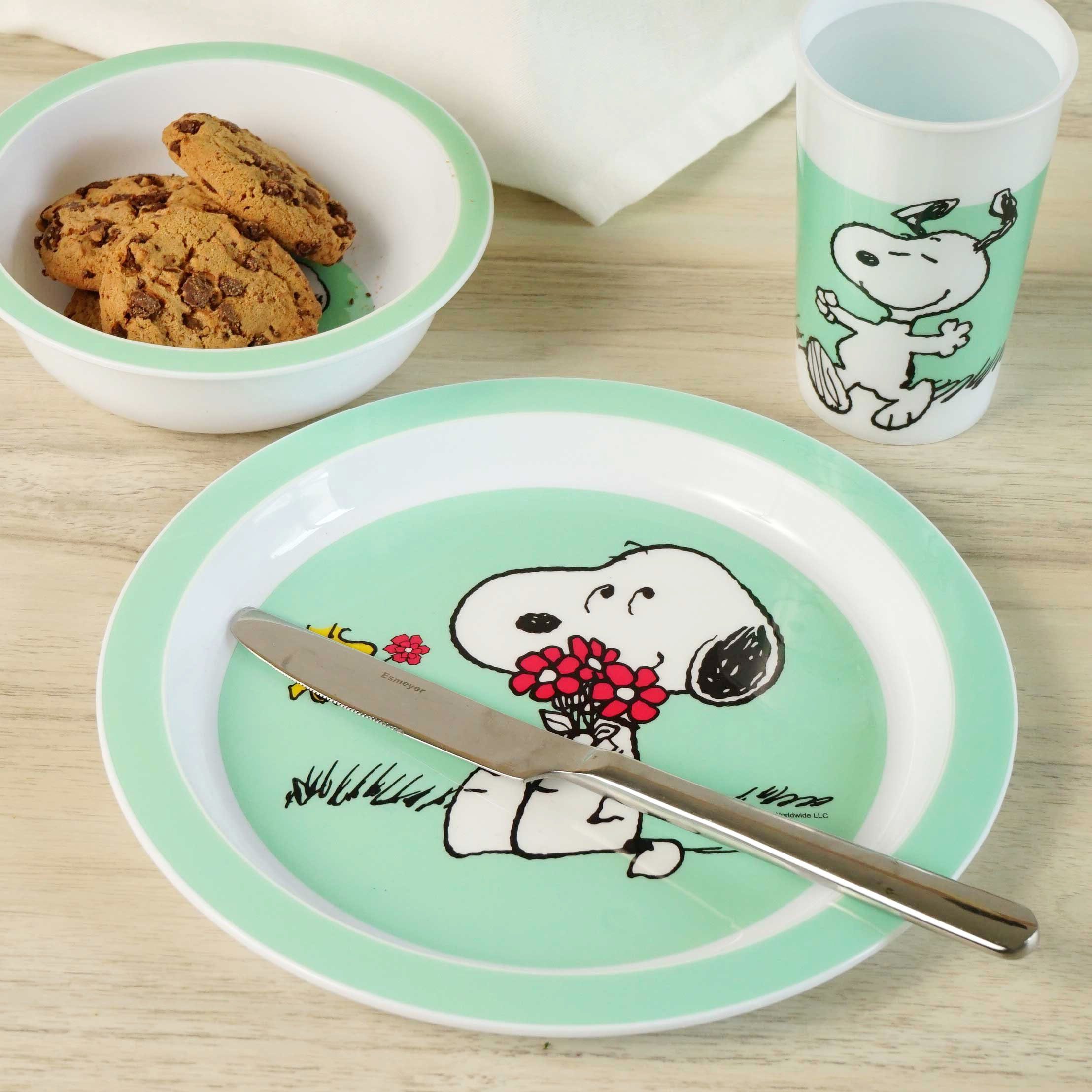 Geda Labels GmbH Frühstücksteller Teller Snoopy Kids 2er Set 21,5cm, (2 St), Melamin
