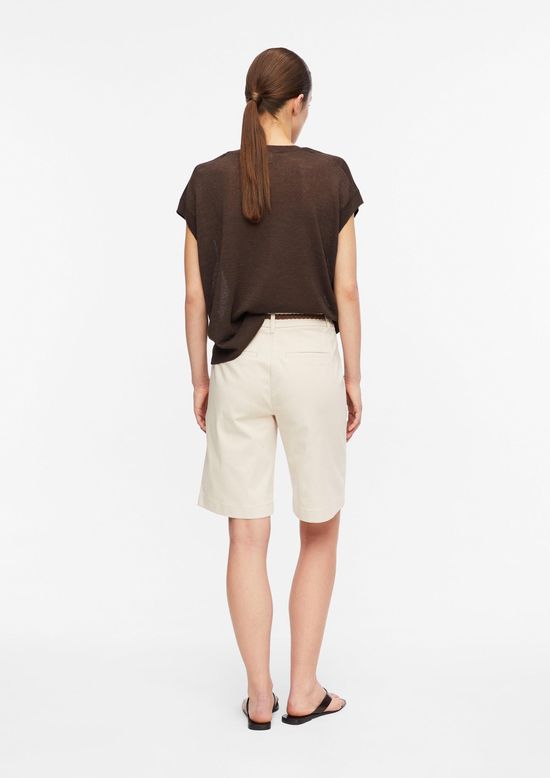 comma Shorts Bermuda Bermuda mit Flechtgürtel