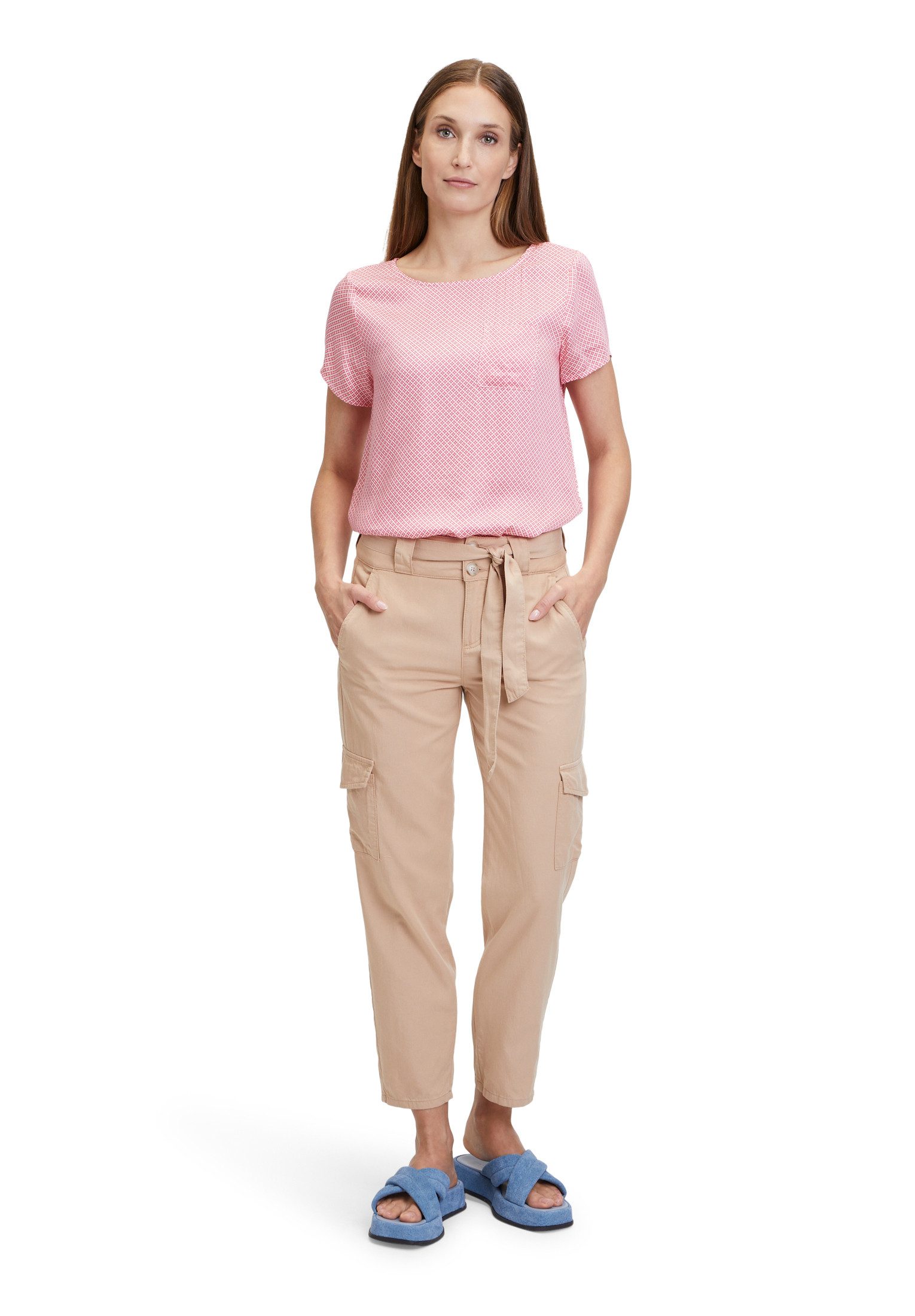 Cartoon Stoffhose Cartoon Casual-Hose mit aufgesetzten Taschen Design