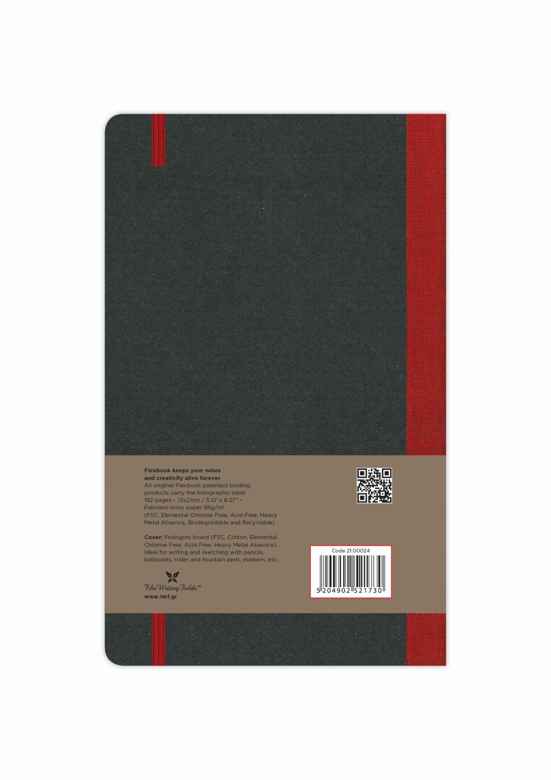 Flexbook Notizbuch Flexbook Rot Open / blanko/linierte Elastikband Seiten 13 Liniert / Diary mit Globel * Notizbuch 21 verschied cm