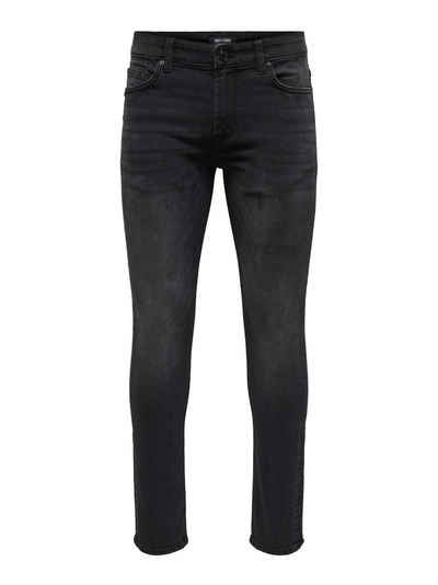 ONLY & SONS Slim-fit-Jeans Slim Fit Jeans Basic Hose Stoned Washed Denim Pants ONSLOOM 5615 in Schwarz