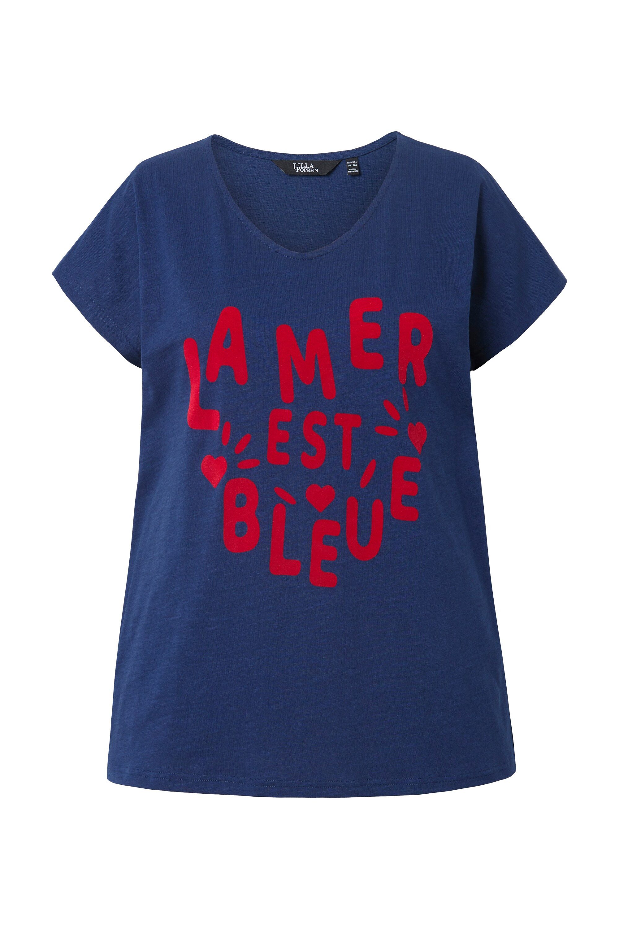 Ulla Popken T-Shirt T-Shirt La Mer V-Ausschnitt Halbarm günstig online kaufen
