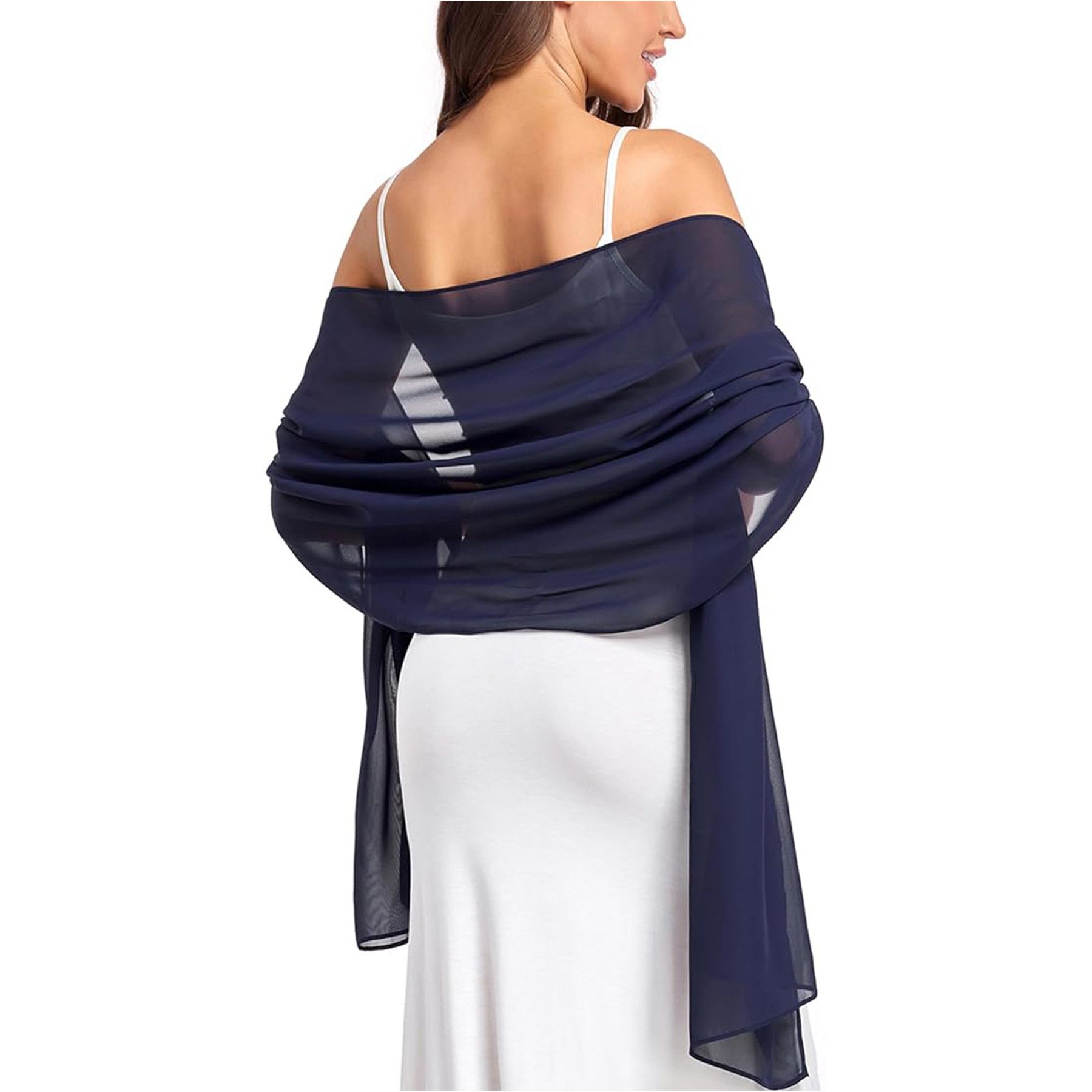 Mutig Modeschal Chiffon Stola für Damen 200x70cm – Eleganter, (leichter Schal aus weichem Chiffon, Schultertuch), für Abendkleid, Hochzeit, Braut, festliche Anlässe, Sommer, Party