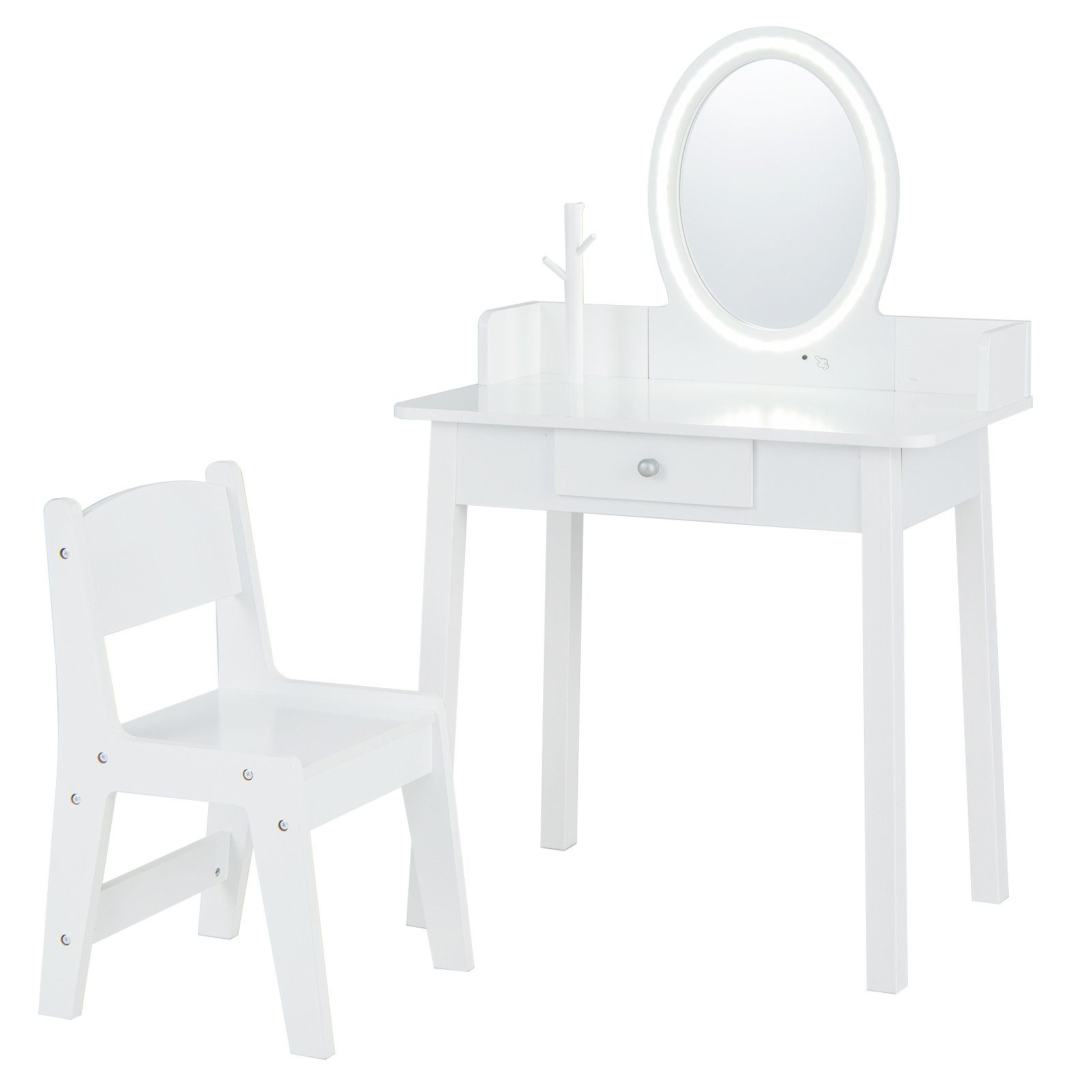 COSTWAY Schminktisch, Kinder Frisiertisch Set mit Stuhl günstig online kaufen