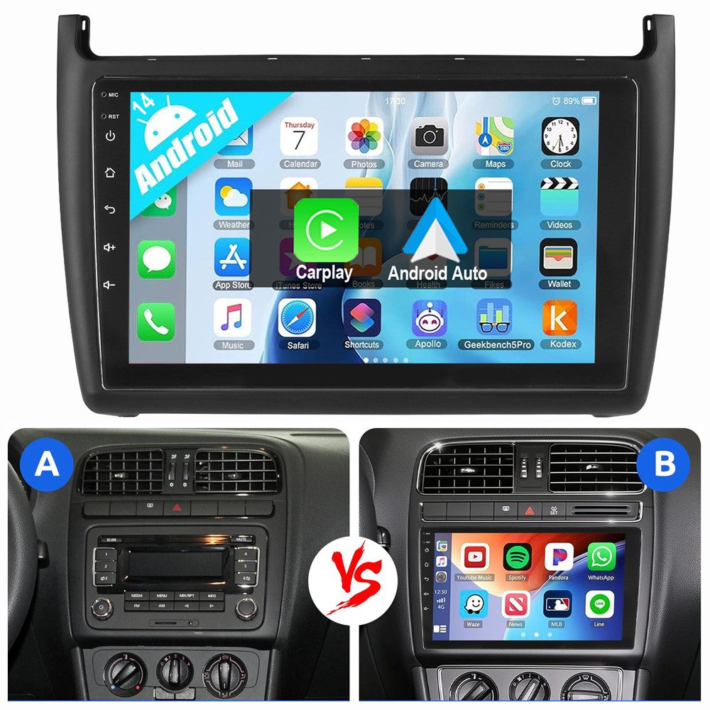 Für VW Polo 5 2009-2017 Andriod 14 Autoradio Autoradio