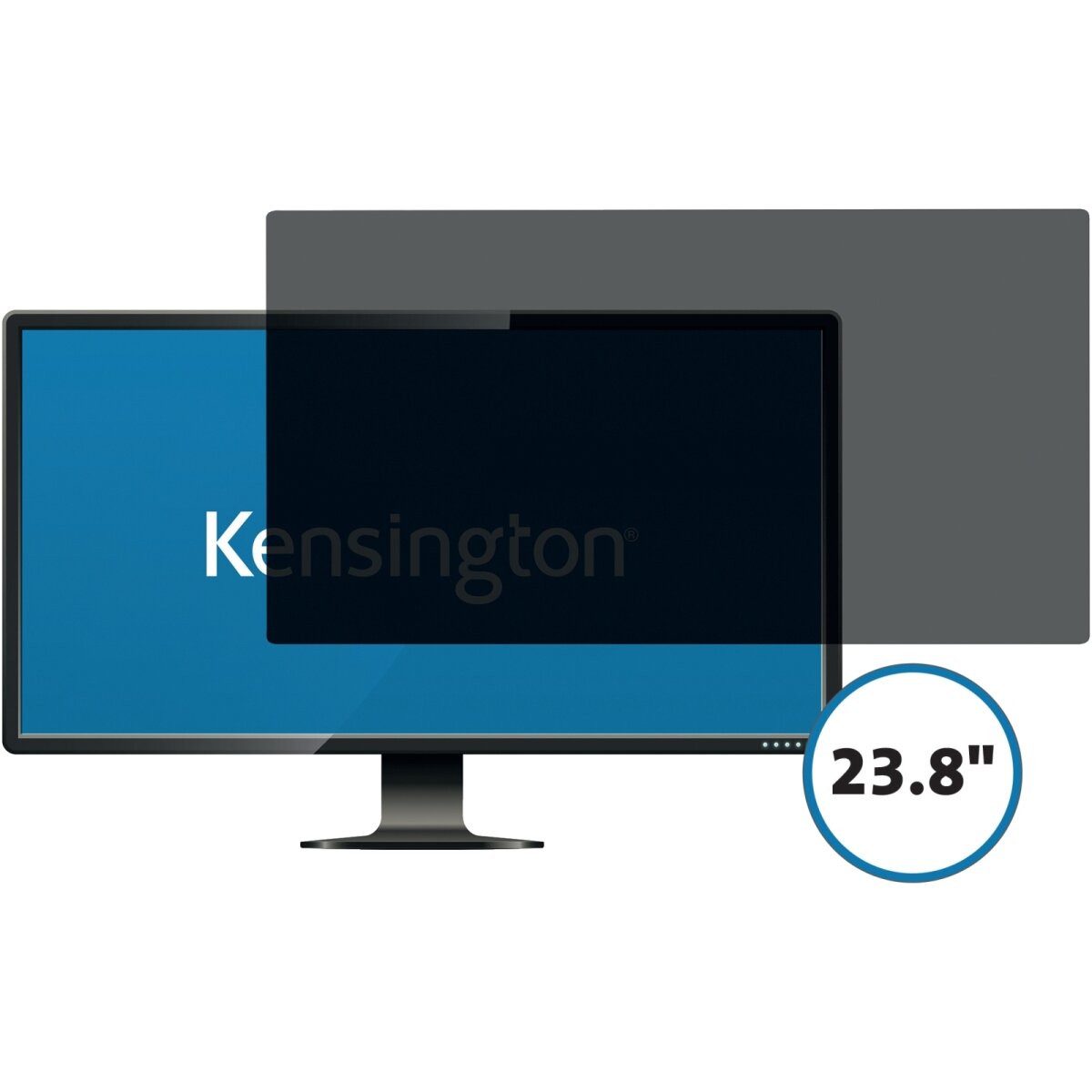 KENSINGTON Sichtschutzfolie Blickschutzfilter Standard 23,8 Zoll 16:9 2-fach abnehmbar schwarz