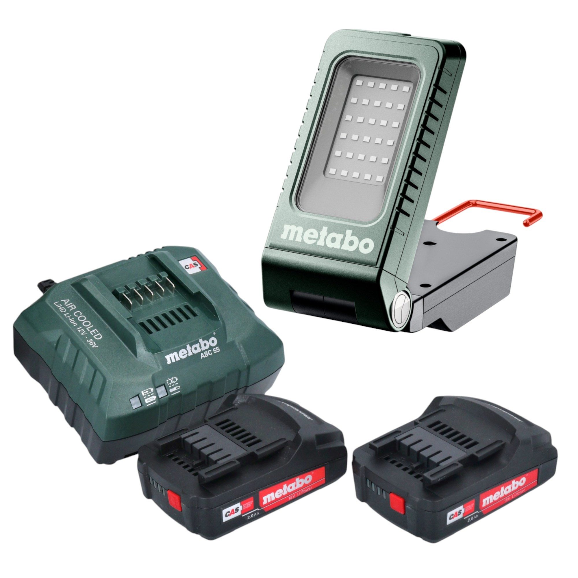 metabo Baustrahler BSA 18-1000 18 V 1000 lm + 2x Akku 2,0 Ah + Ladegerät