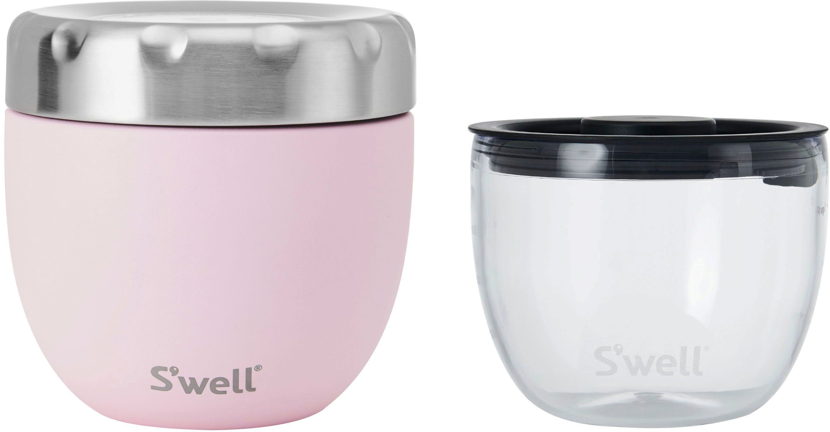 S'well Thermoschüssel S’well Pink Topaz Eats 2-in-1 Food Bowl, Edelstahl, (2-tlg), Therma-S'well®-Technologie mit dreischichtiger Außenschale