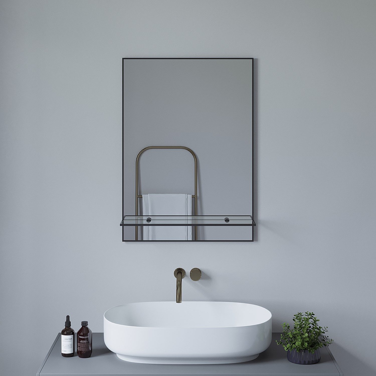 AQUABATOS Badspiegel Spiegel Badezimmer mit Ablage günstig online kaufen